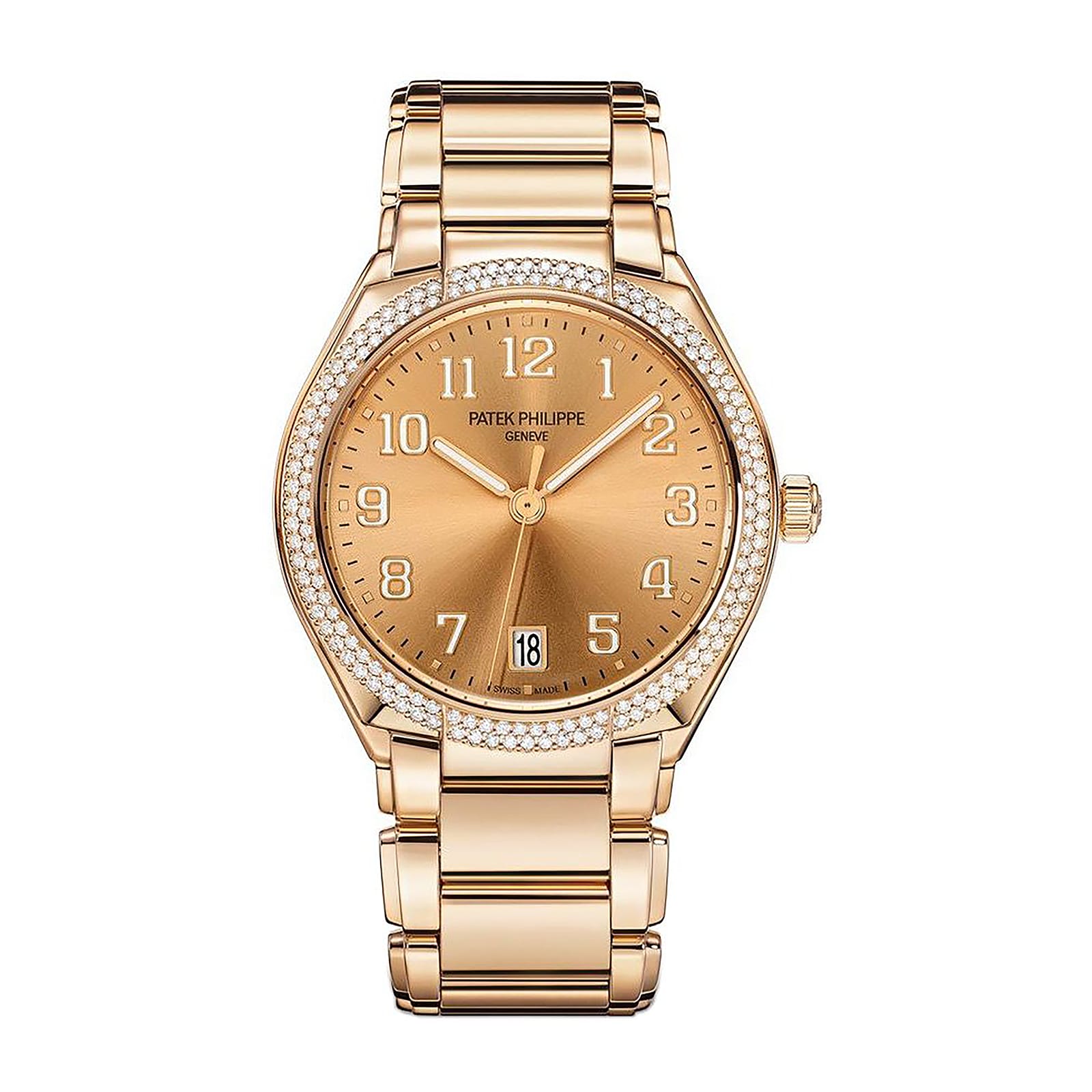 Fake Diamond Watch Replica Patek Philippe Twenty~4 Automatic Rose Gold 36mm Rose Dial 7300/1200R-011(1:1 replica) - Elite Watch Atelier