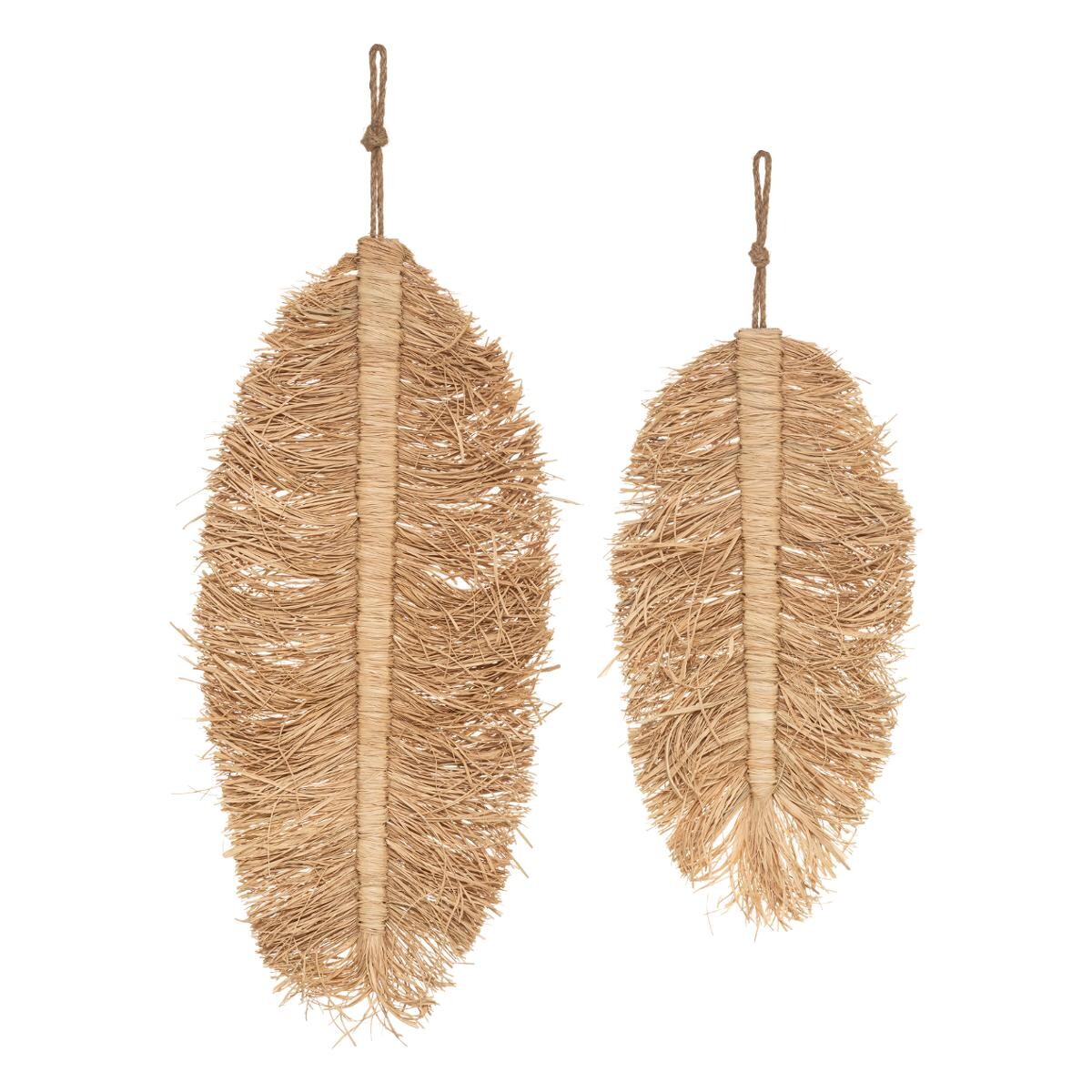 Set of 2 wall decorations"Oasis" Raphia, L.24/29 cm