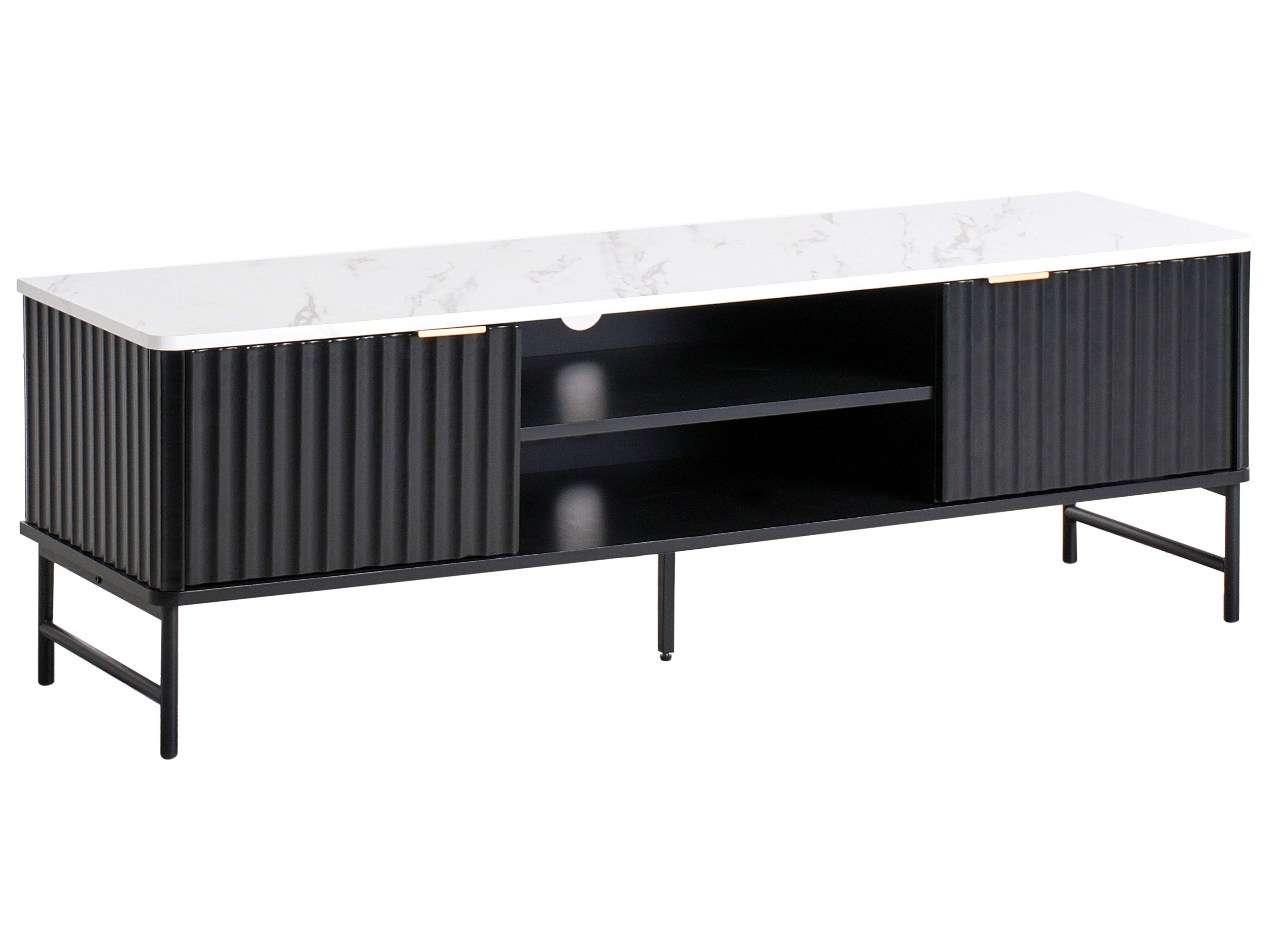 TV Stand GLASTONBURY Marble/ Black