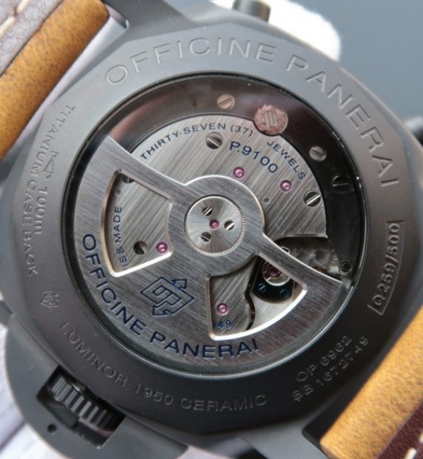Replica Panerai XF PAM580 Real Ceramic Black Dial Asso Strap P.9100 - Top club