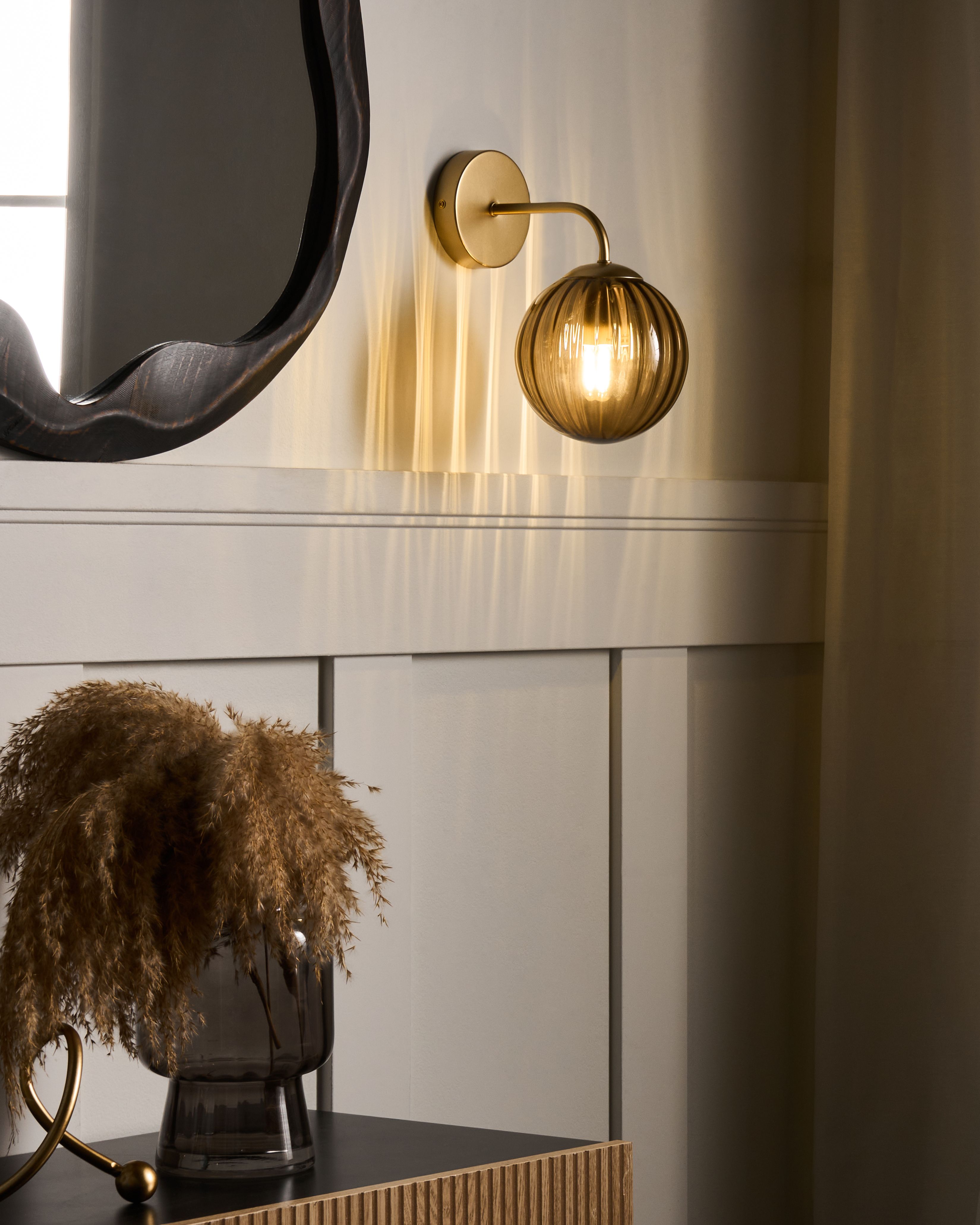 Wall Lamp BOOMI Glass Dark Brown