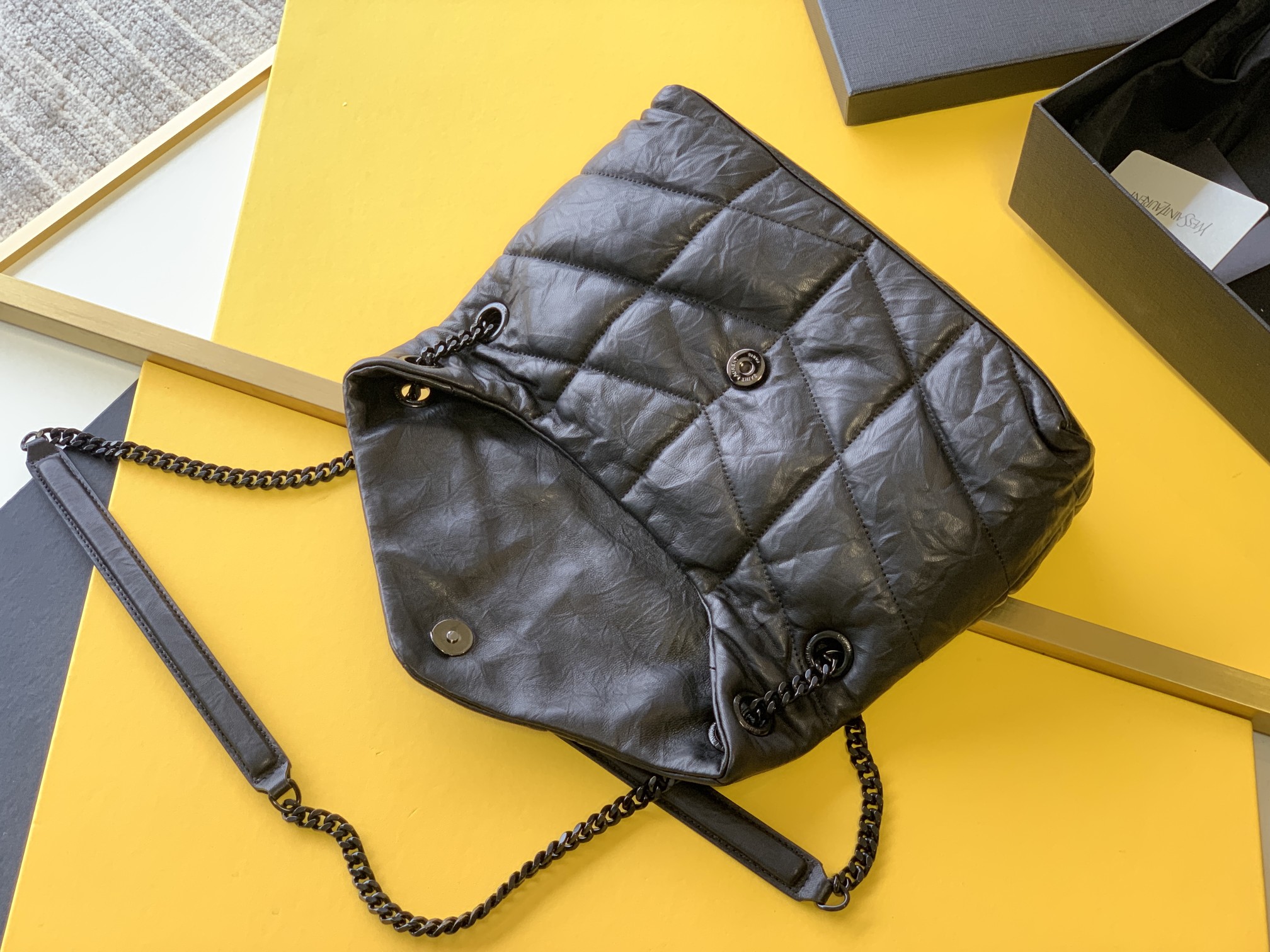 PUFFER MEDIUM CHAIN BAG IN DENIM AND SMOOTH LEATHER1:1High-quality replica