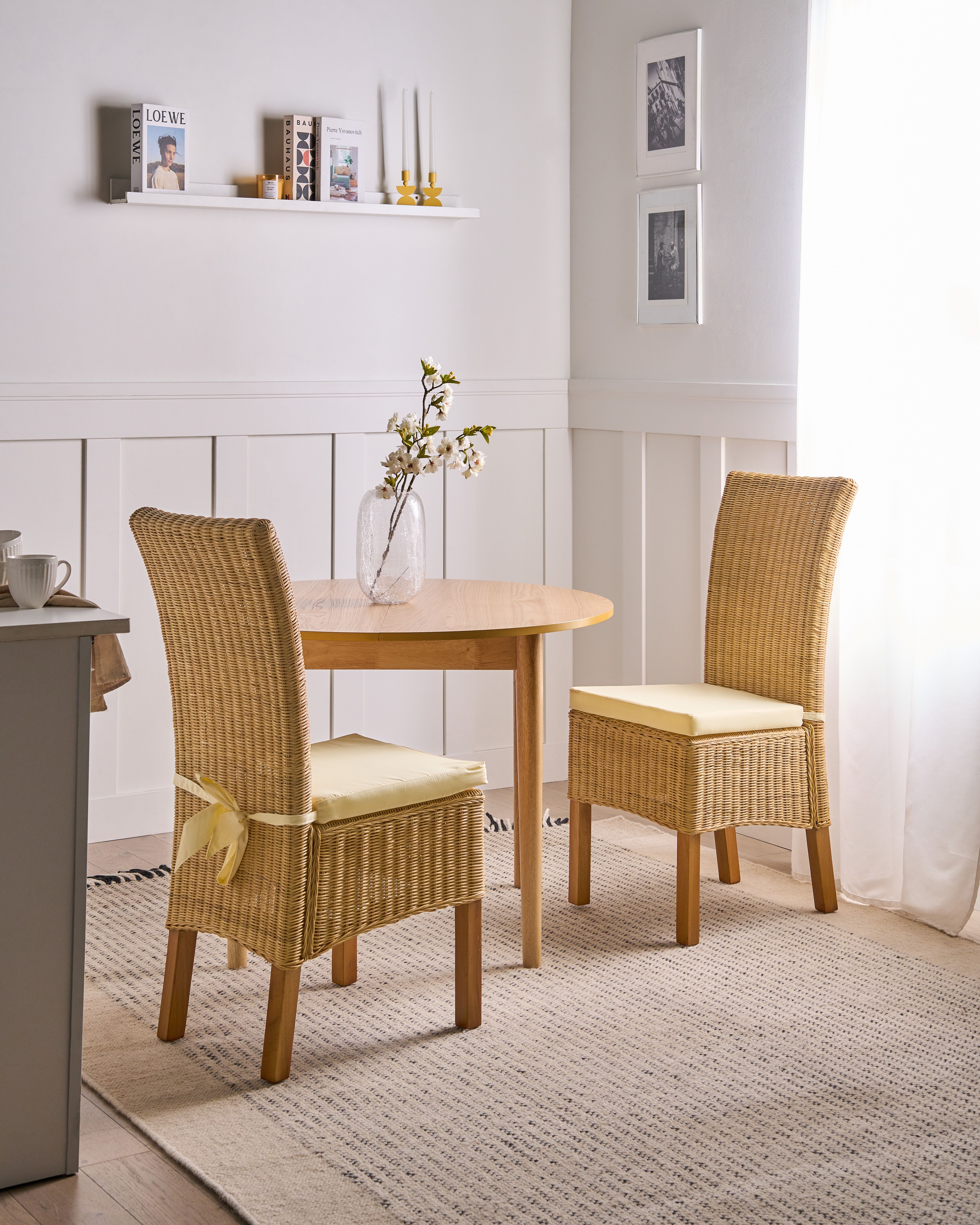 Set of 2 Dining Chairs ANDES Rattan Natural