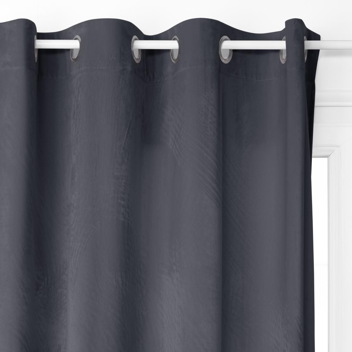 Blackout curtain "Dolce" velvet Slate grey, 140x260 cm