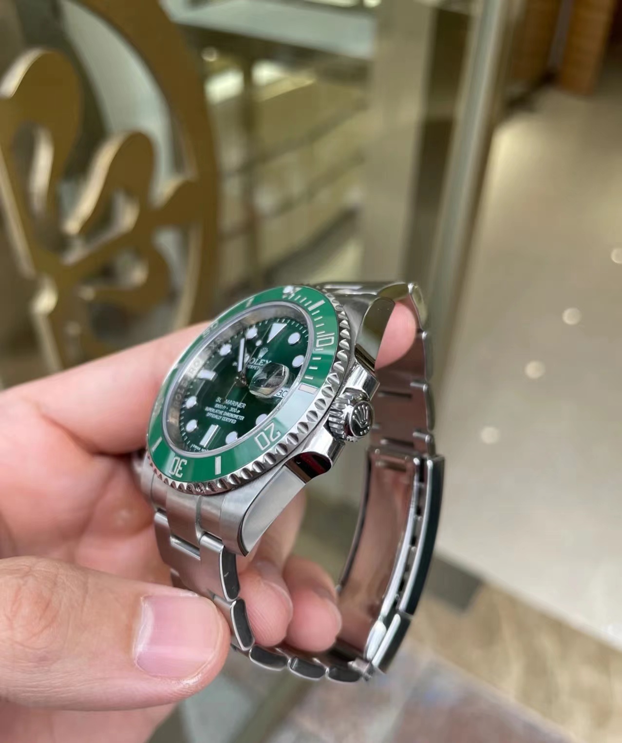 ROLEX Submariner Series Green Water Ghost Date Display Men's Automatic Mechanical Watch Green Dial 40mm Steel Strap 116610LV-0002(1:1 replica) - Top club