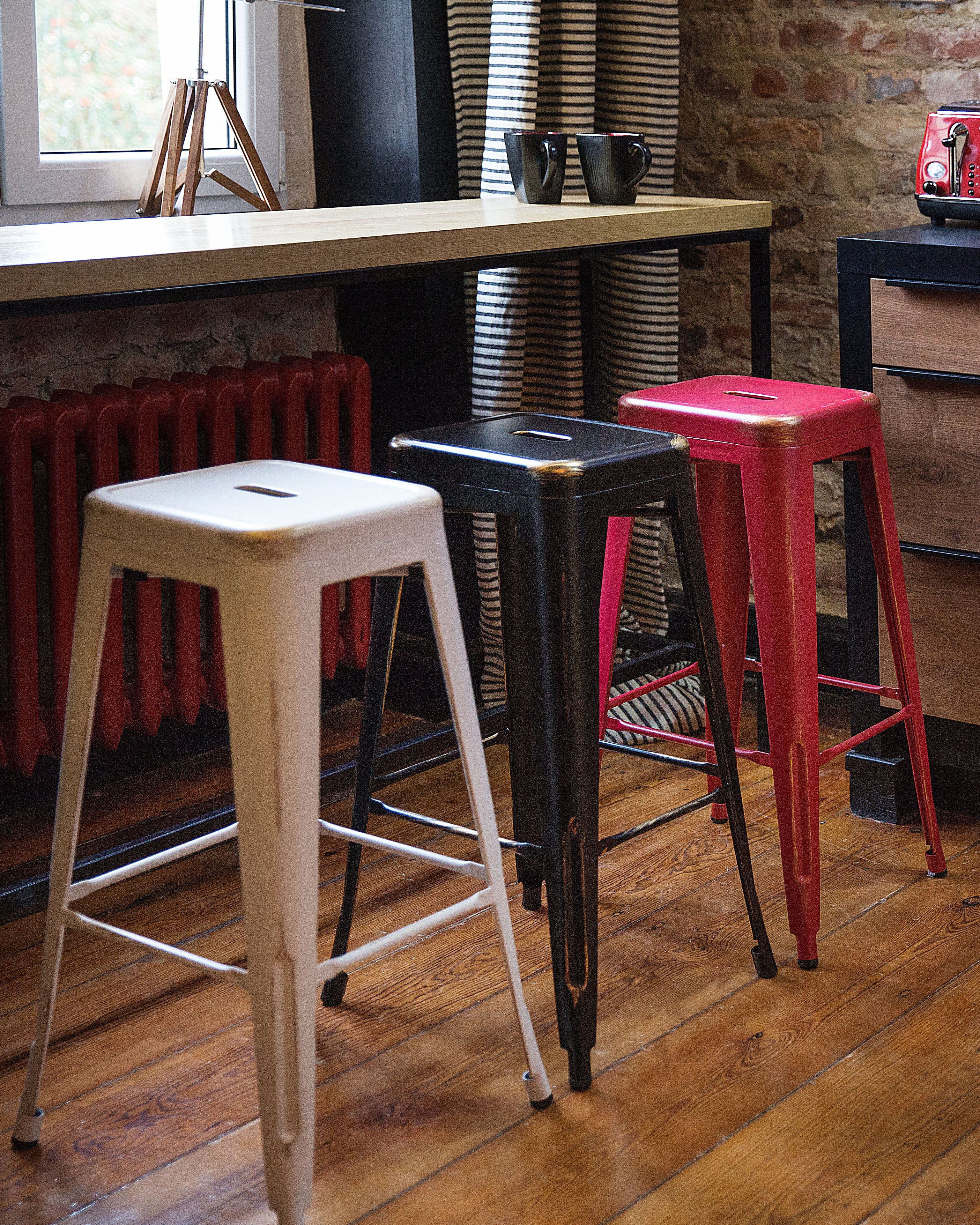 Set of 2 Bar Stools CABRILLO Metal Black