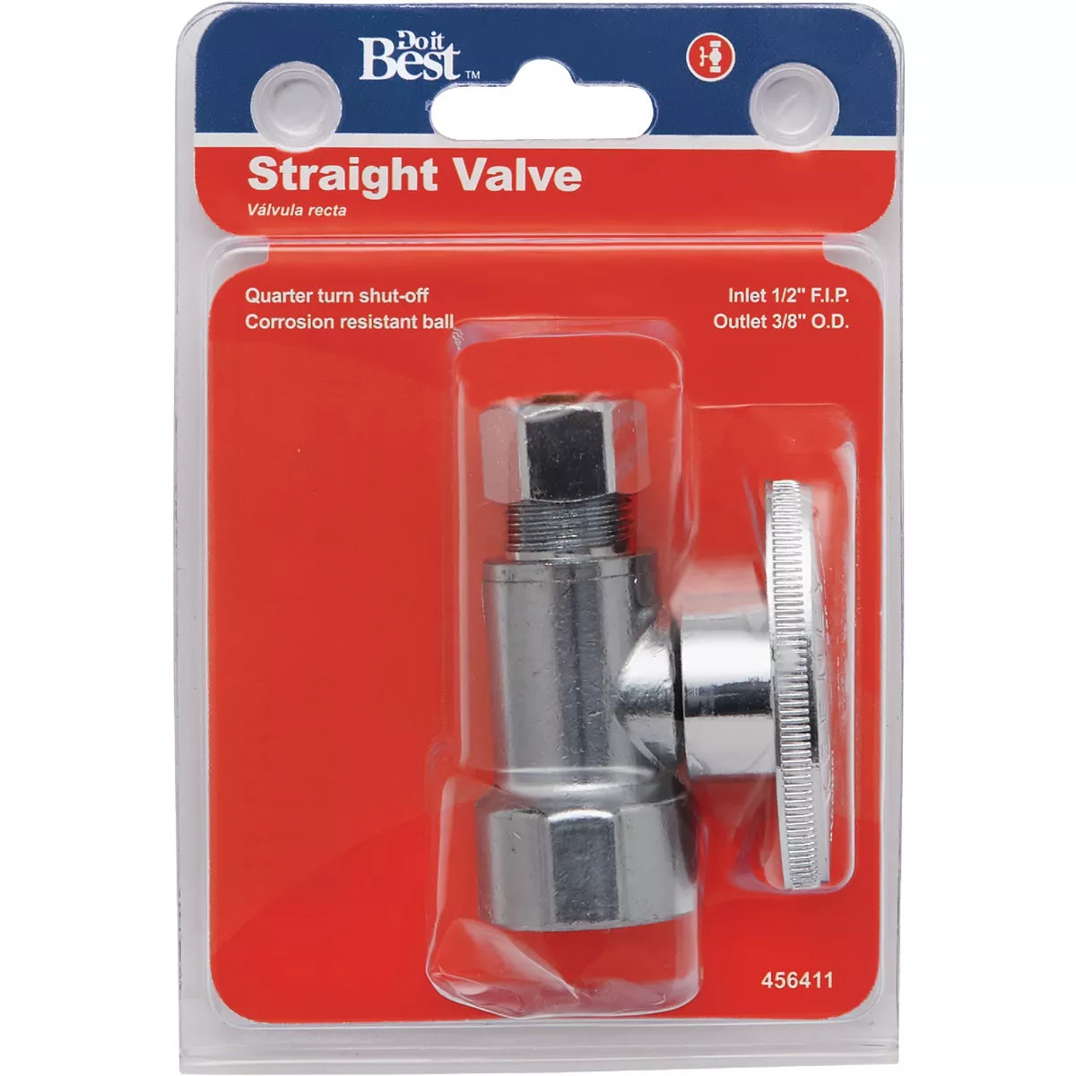 Do it Best 1/2 In. FIP x 3/8 In. OD Quarter Turn Straight Valve