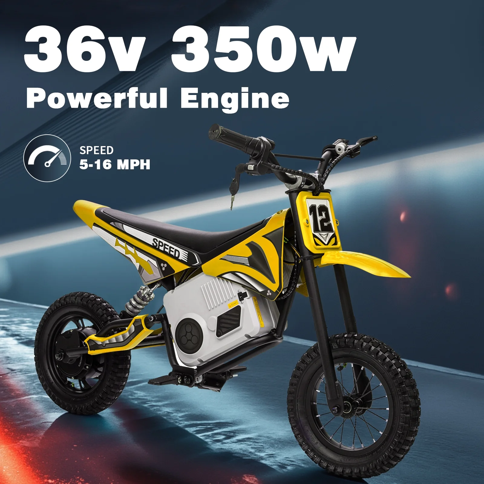 Kerry Yoo C11 36V Electric Dirt Bike for Kids 8-14, 350W Ride on Motorcycle, Electric Motorbike Teens,16 mph, High/Low Speeds-Red - Image 11