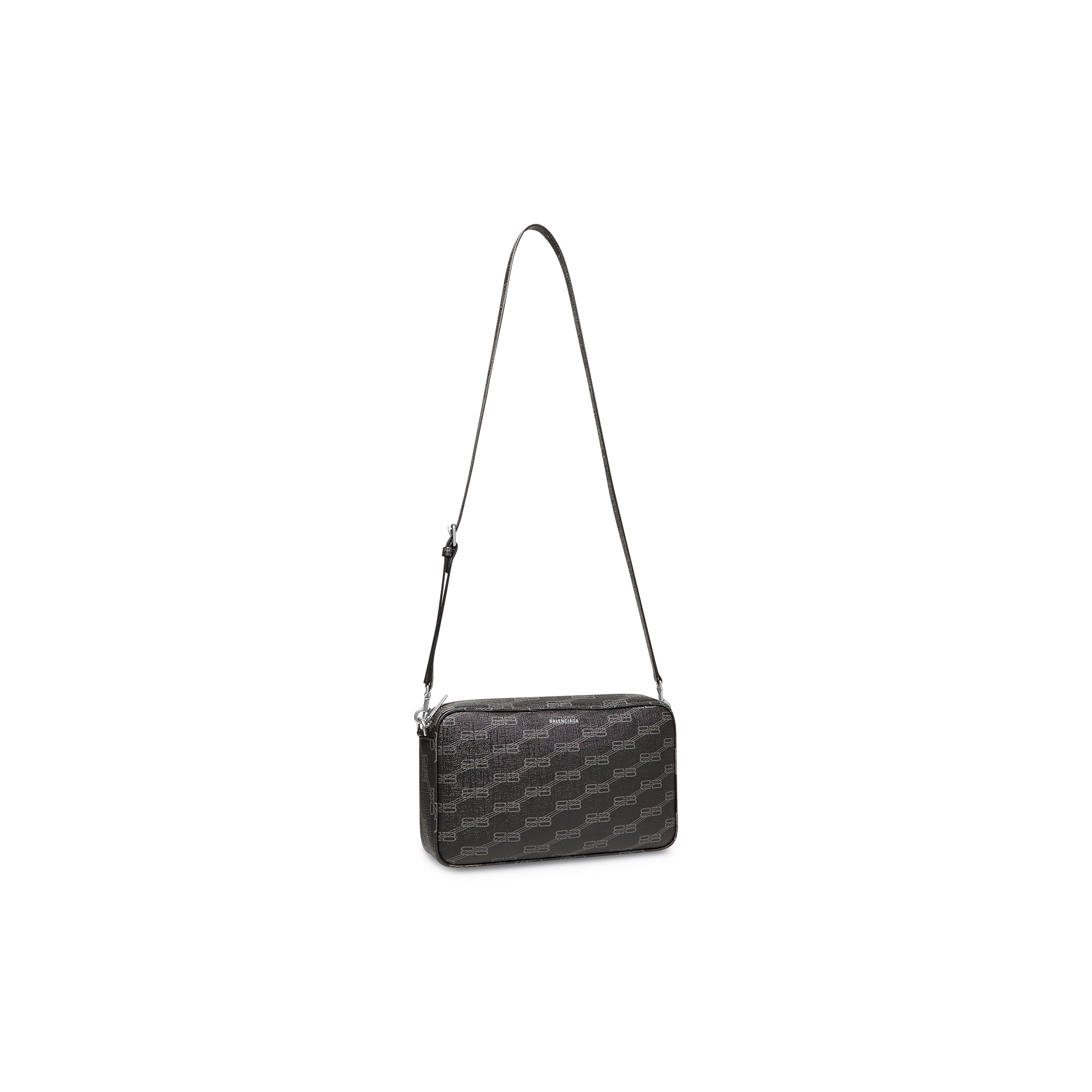 SIGNATURE MEDIUM CAMERA BAG BB MONOGRAM COATED CANVAS IN BLACK - Replicaclubs