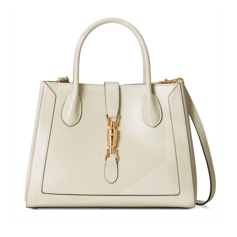 Replica Gucci Jackie 1961 Medium Tote Bag In White Leather 6490161:1High-quality replica