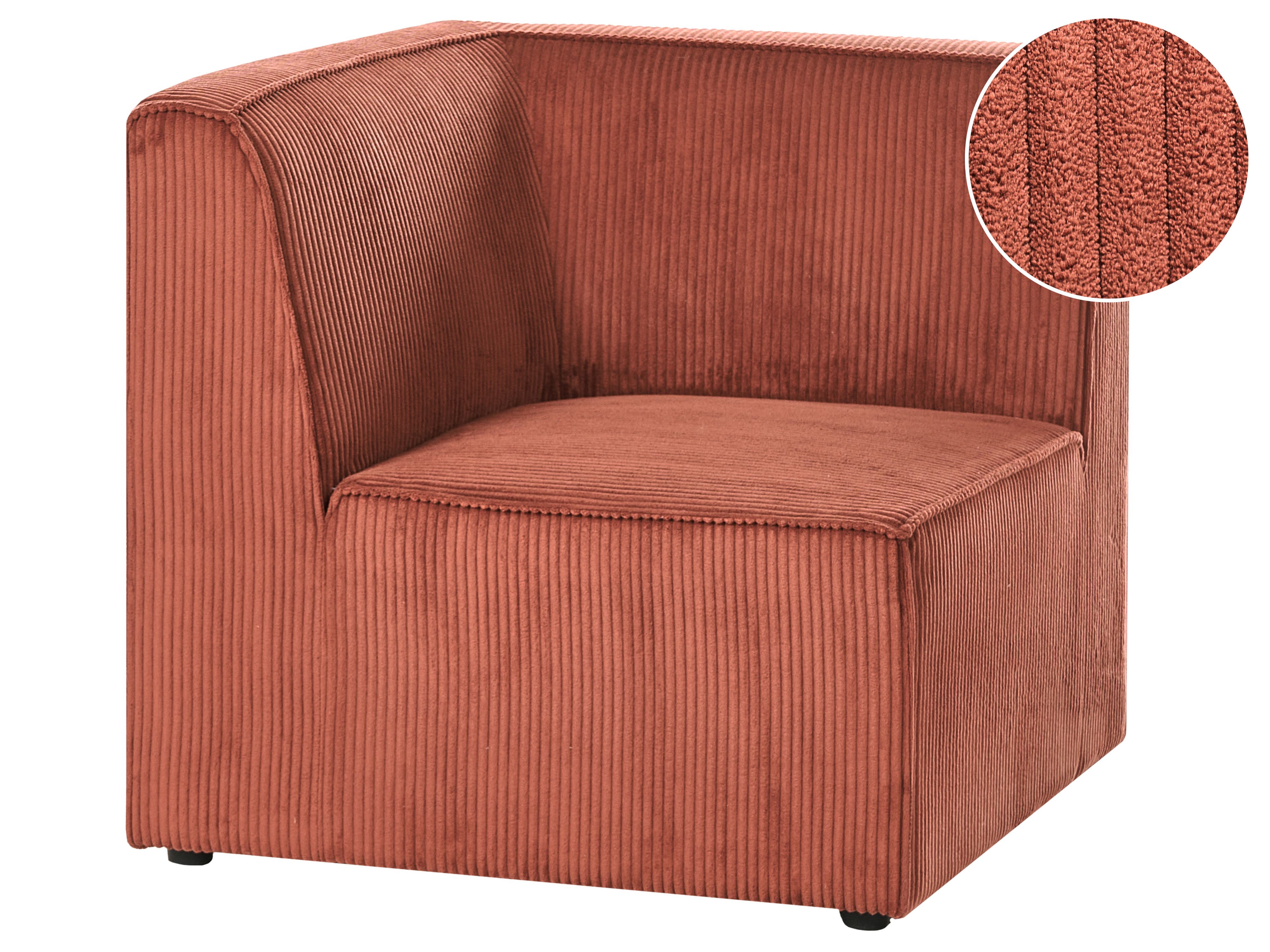 Corner Seat LEMVIG Corduroy Golden Brown Left Hand