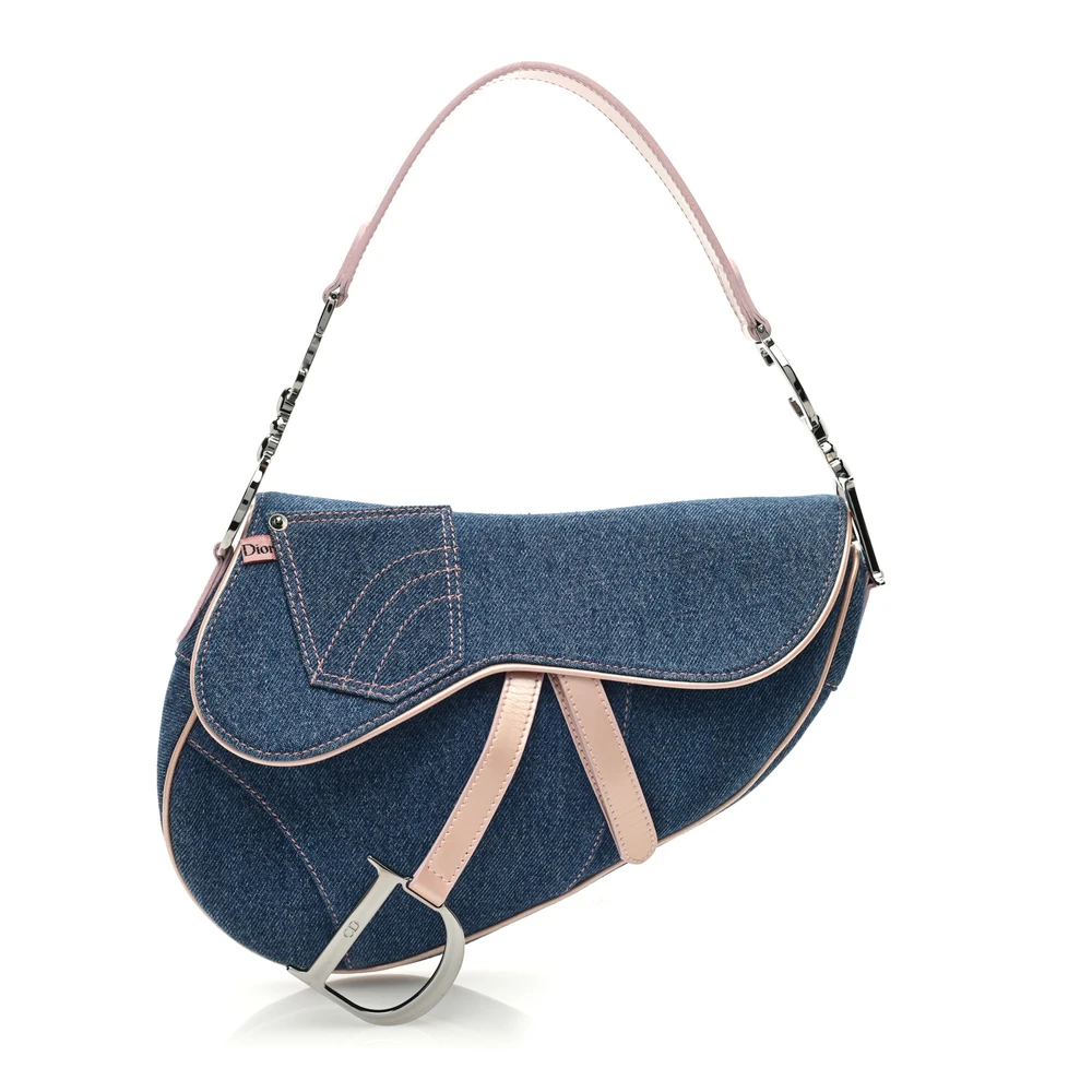 Replica Dior Saddle Bag in Blue/Pink Denim – Perfect Superfake