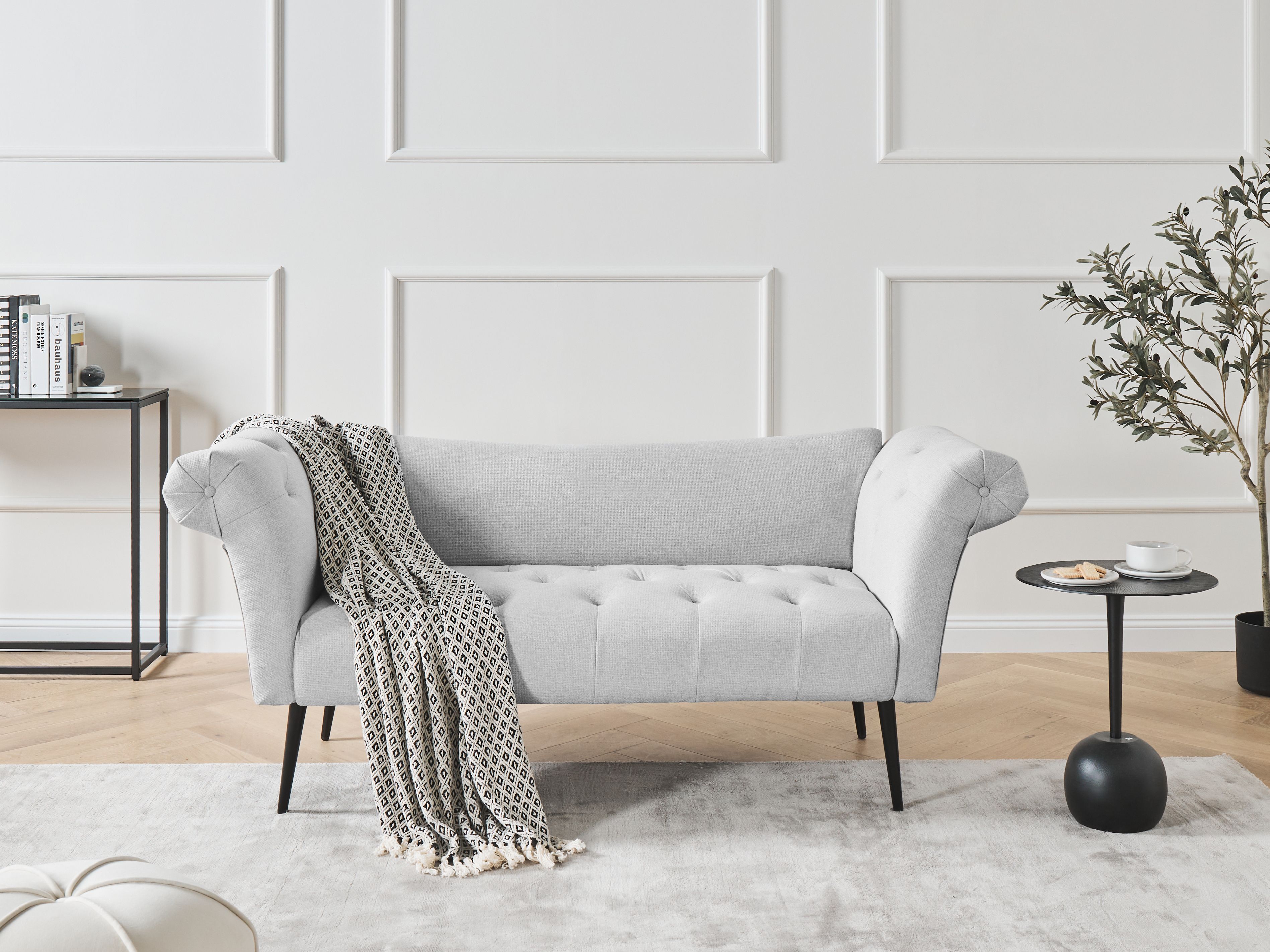 Chaise Longue NANTILLY Fabric Light Grey