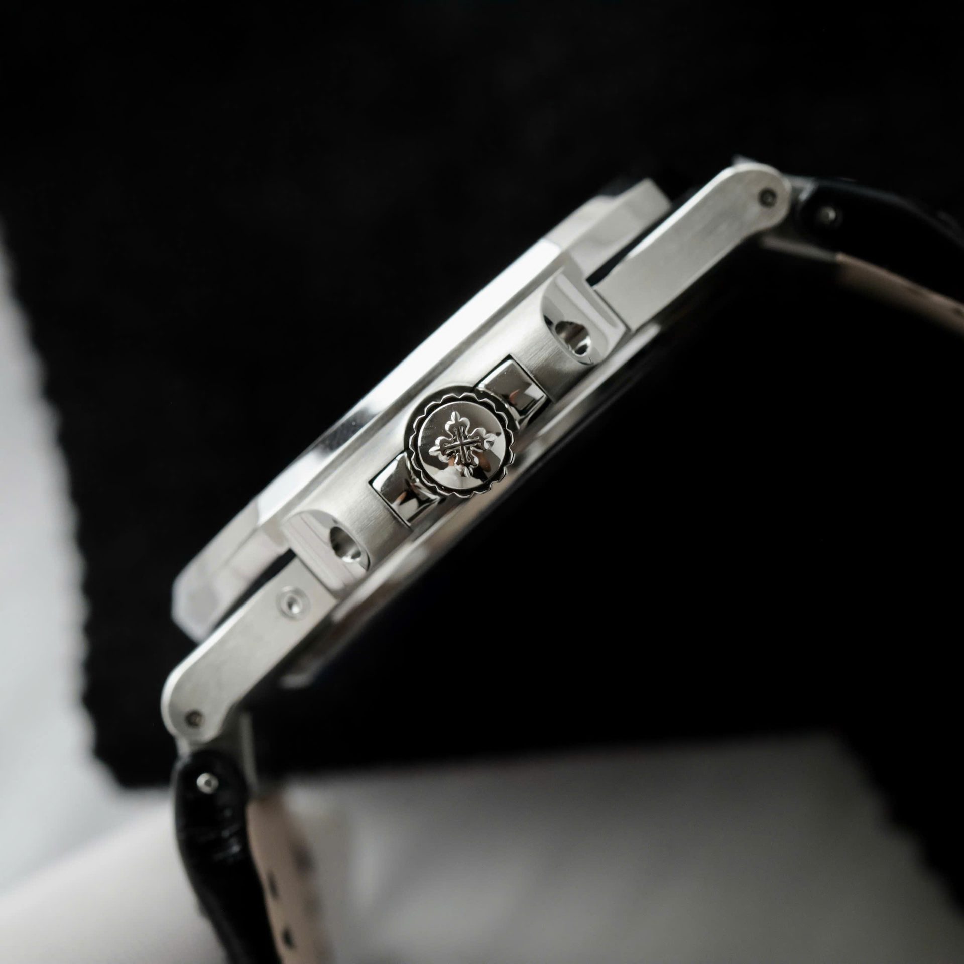 Patek Philippe Copies Watches Nautilus 5724 Gray Dial Leather Strap PPF Factory 40mm - Top club