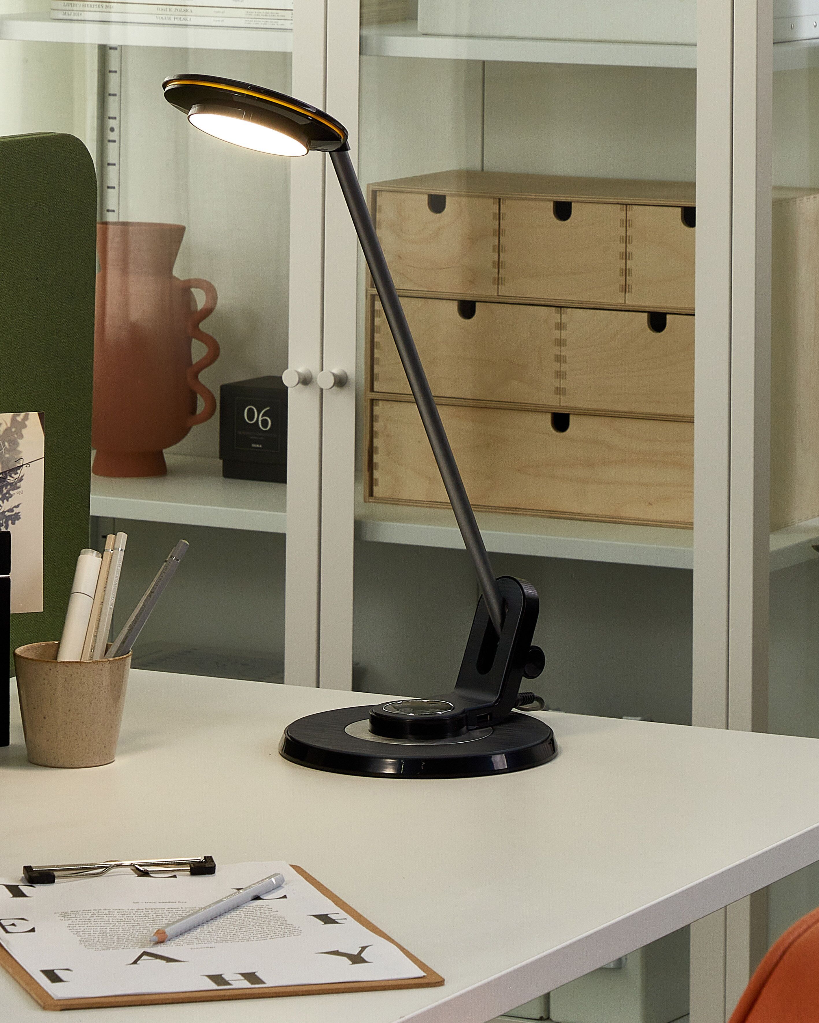 LED Desk Lamp CORVUS with Dimmer Metal Black