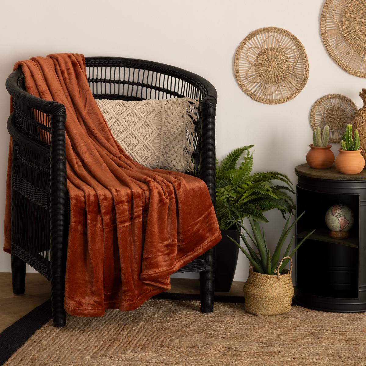 Throw "Ollis" Terracotta pink, 130x180 cm