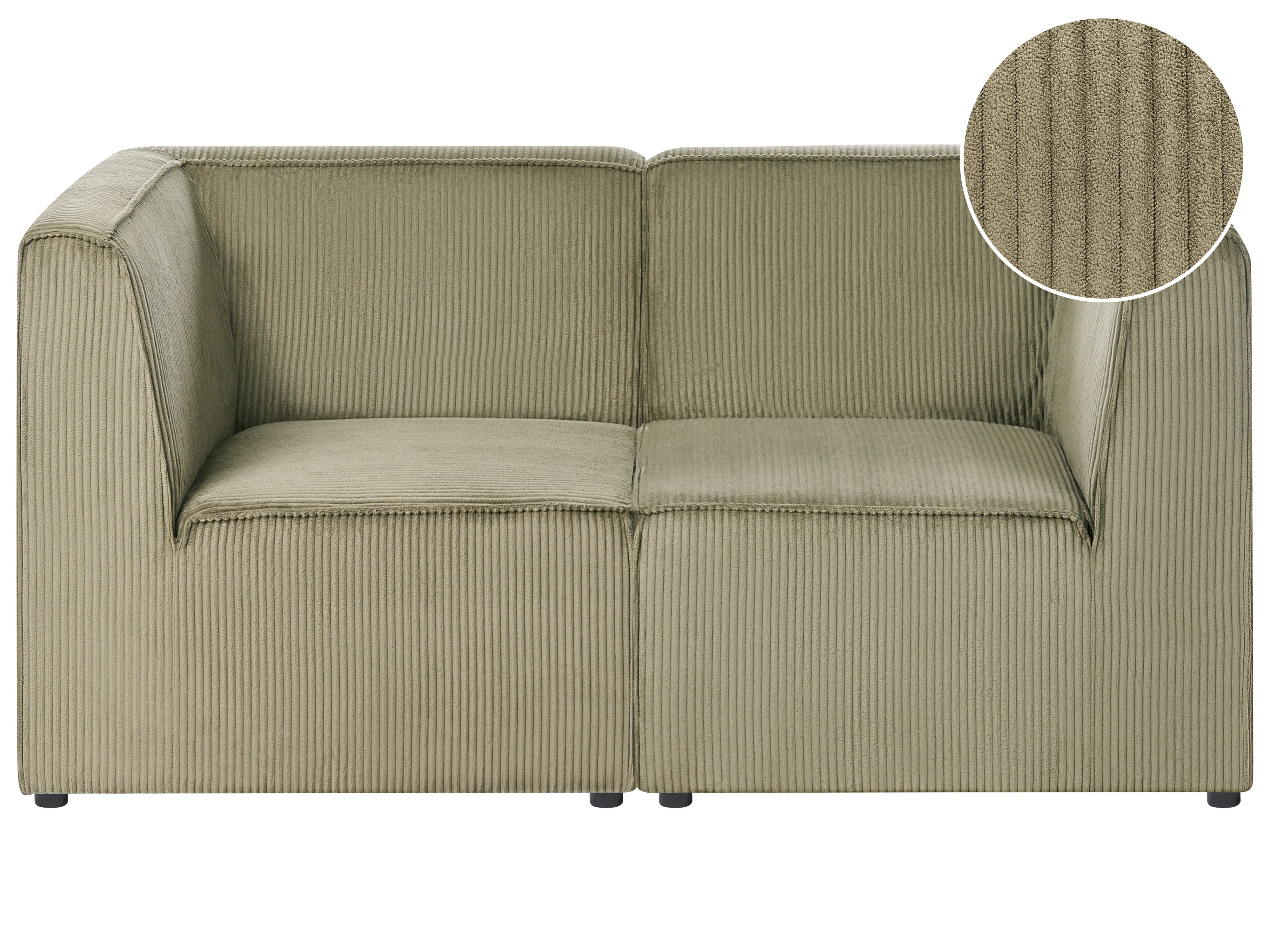 Modular Sofa 2 Seater LEMVIG Corduroy Green