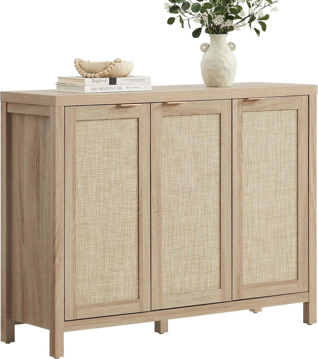 SICOTAS Rattan Buffet Cabinet with Storage 43.5
