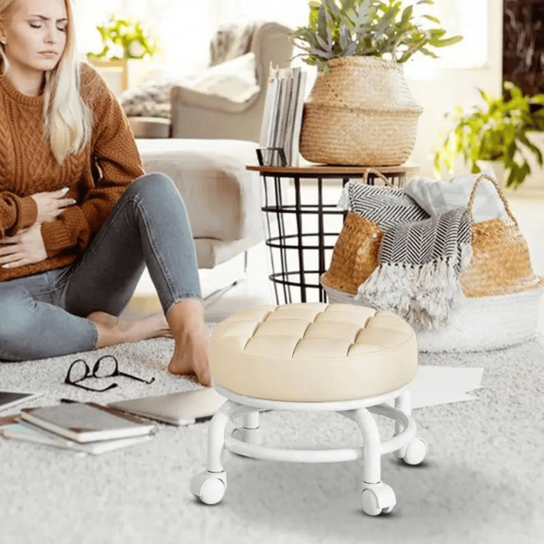FlexiRoll - Ergonomische Rolkruik - 360° Draaibare Zitkruk - Verstelbare Roterende Kruk