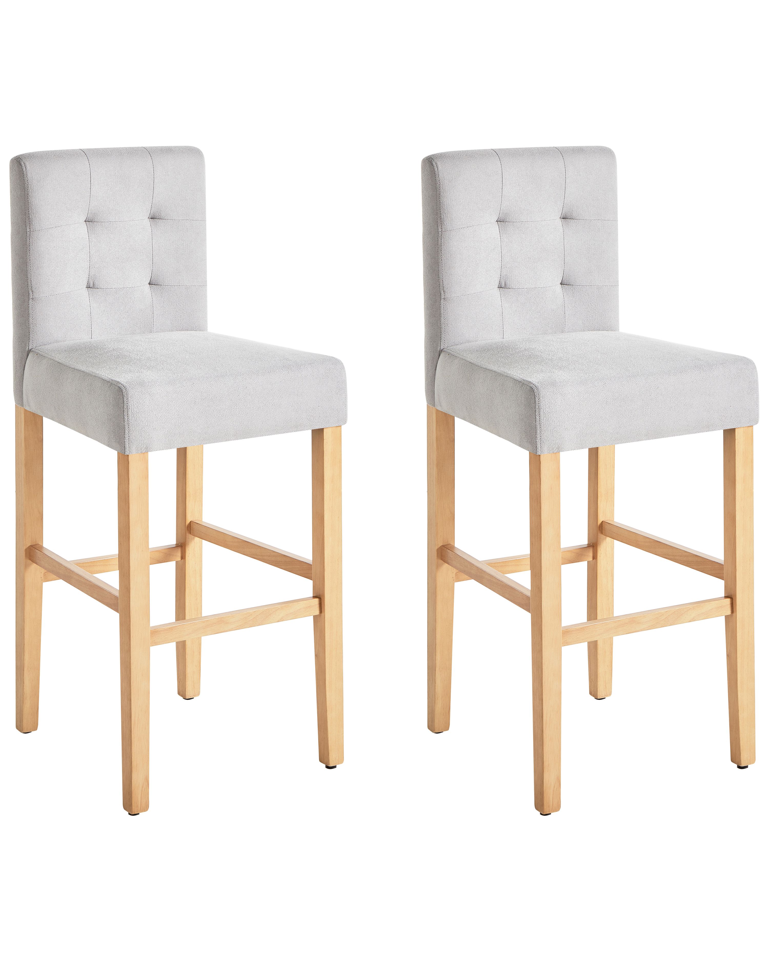 Set of 2 Bar Chairs MADISON Grey