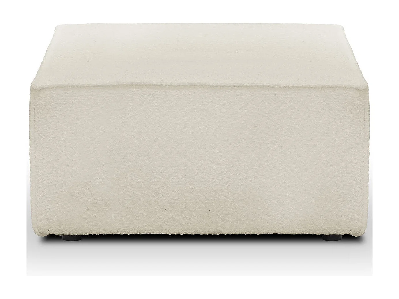 Pouf en tissu bouclette écru - Harper