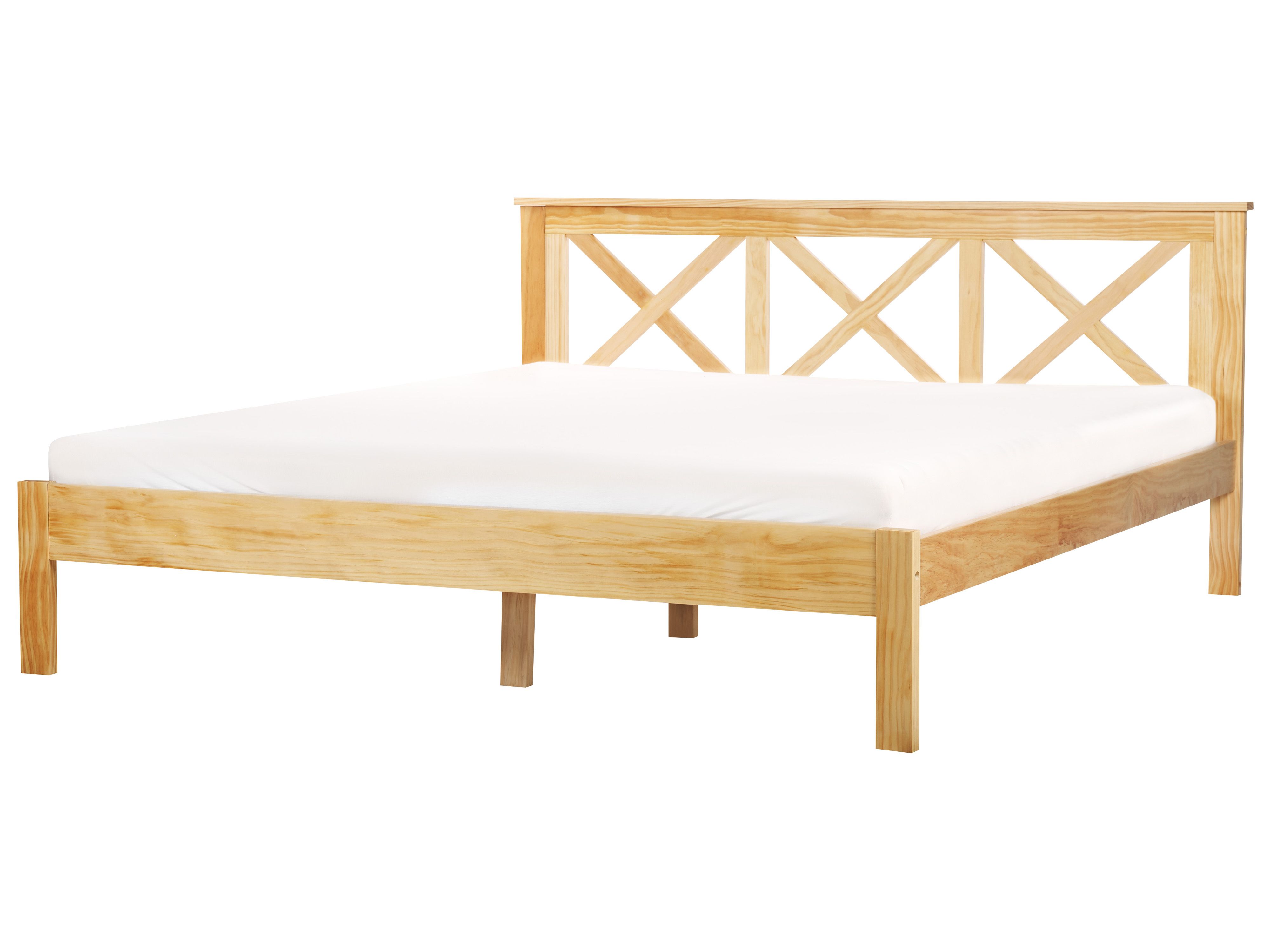 Bed Pine Wood TANNAY 180 x 200 cm (EU Super King) Light Brown