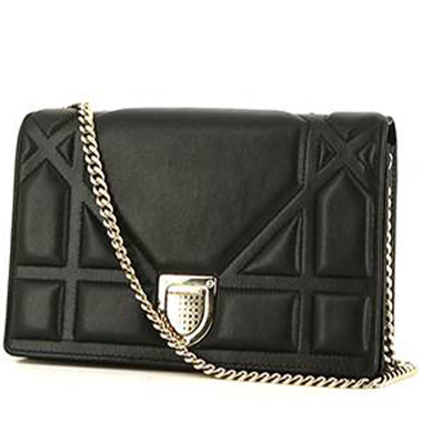 Dior Wallet on Chain shoulder bag in black leather
