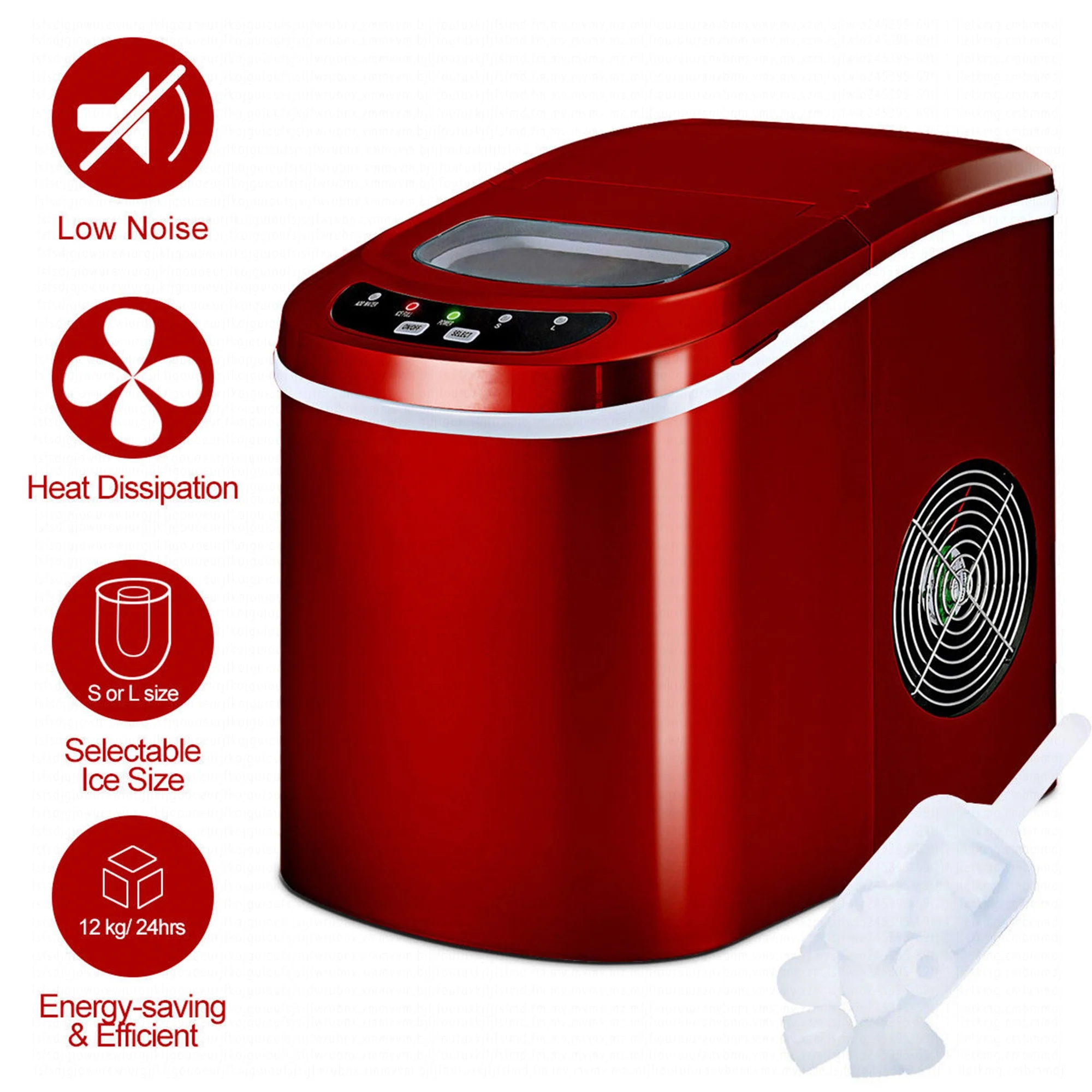 Costway Silver Portable Compact Electric Ice Maker Machine Mini Cube 26lb/Day - Image 15