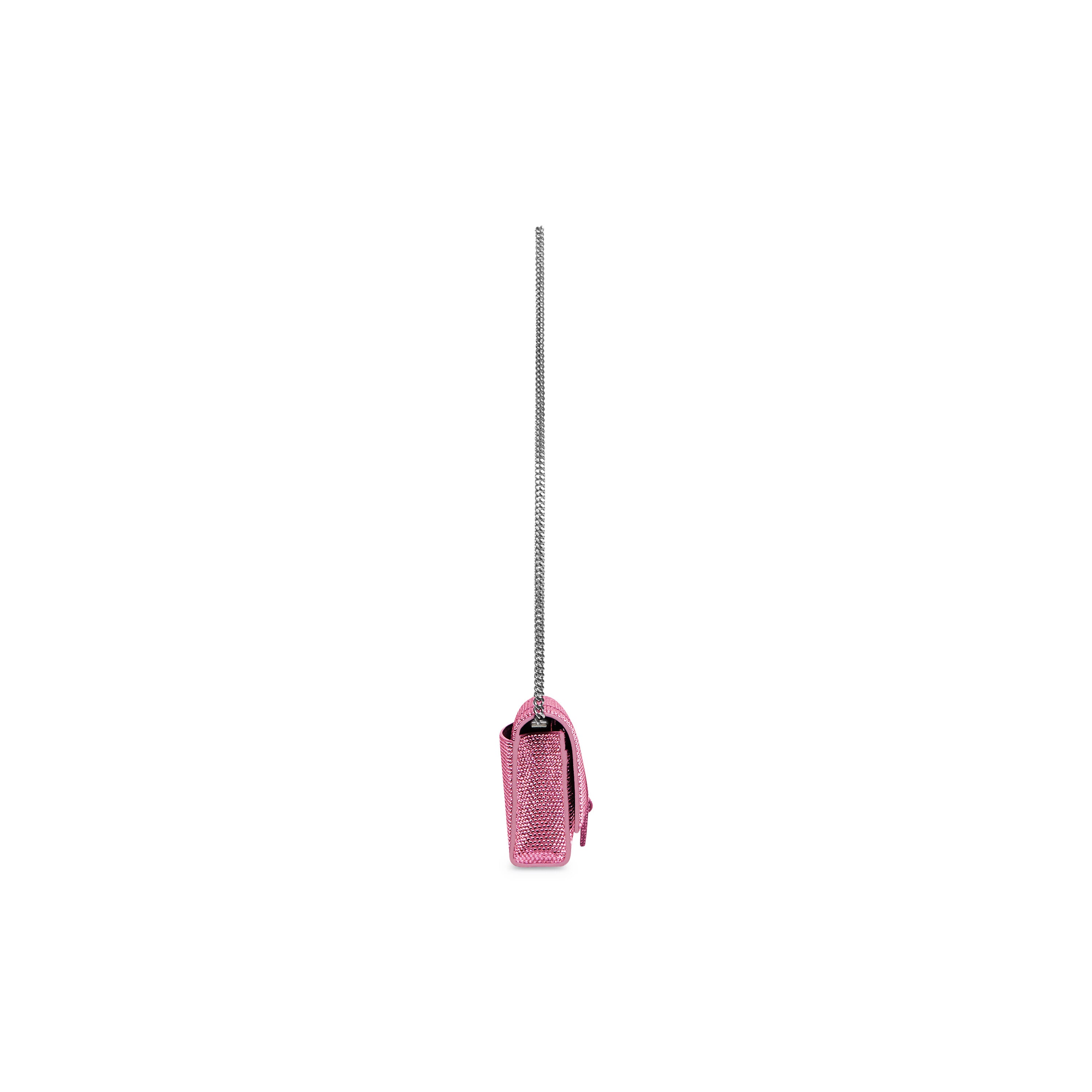 WOMEN'S HOURGLASS WALLET ON CHAIN WITH RHINESTONES IN PINK - Replicaclubs