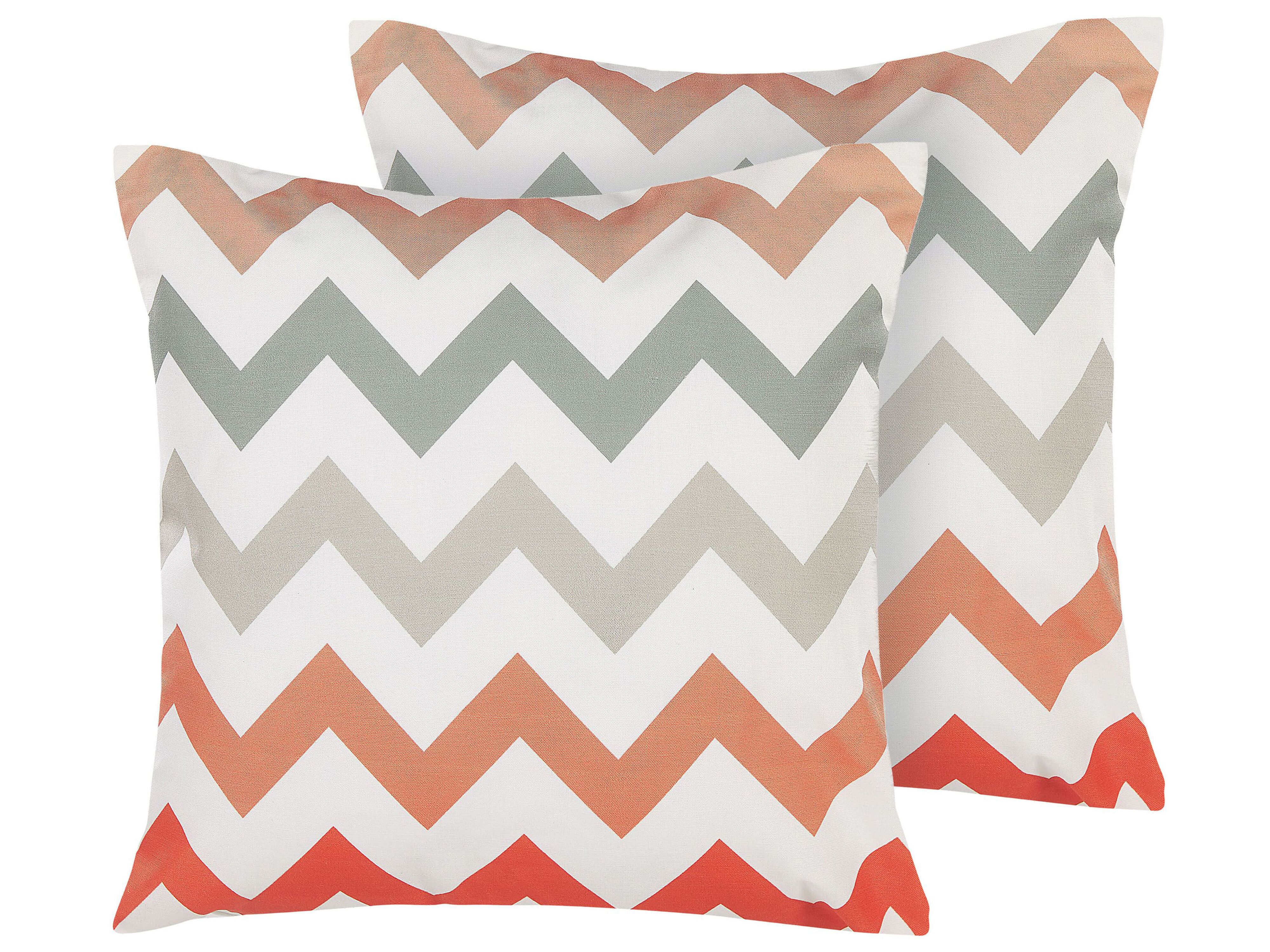 Set of 2 Outdoor Cushions LAGARO Chevron Pattern 45 x 45 cm Multicolour