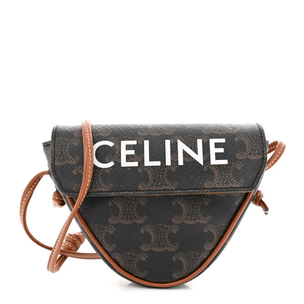 Celine Tan Triomphe Canvas Mini Triangle Crossbody Bag Reps1:1High-quality replica