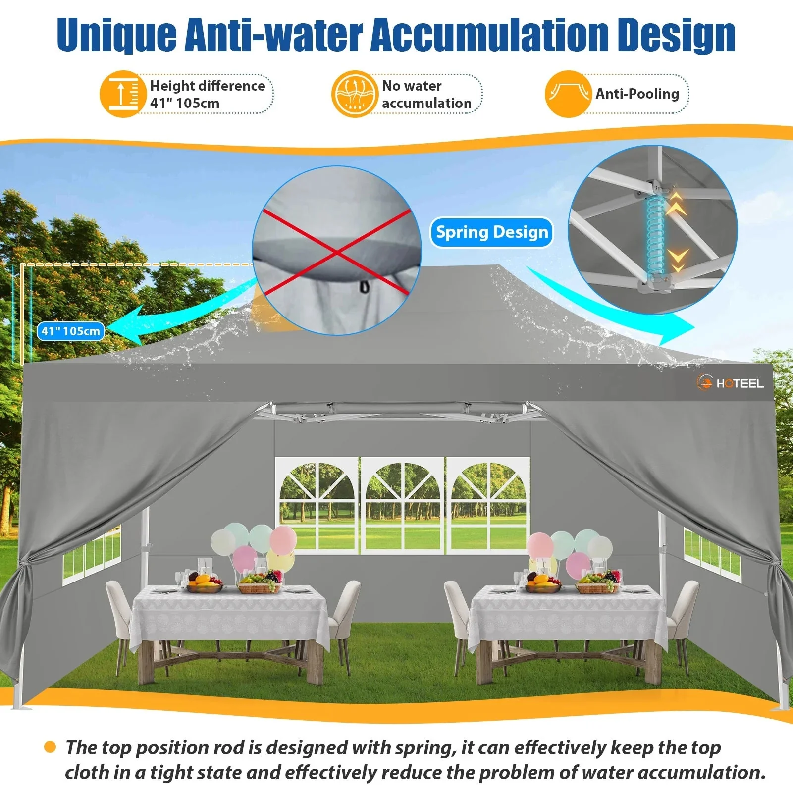 HOTEEL Heavy Duty Pop-Up Canopy Tent 10x15, 4 Sidewalls, Black - Image 23 HOTEEL Heavy Duty Pop-Up Canopy Tent 10x15, 4 Sidewalls, Black - Image 23