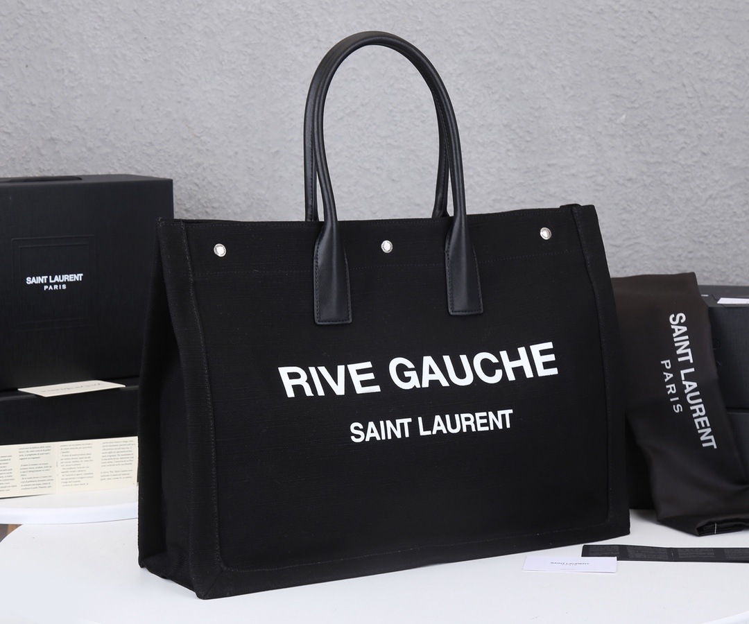 Replica Ysl Rive Gauche Tote Bag In Linen And Leather1:1High-quality replica