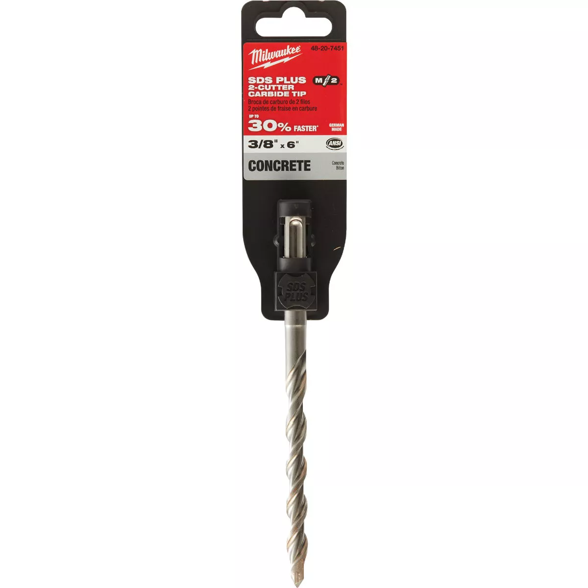 Milwaukee M/2 SDS-Plus 3/8 In. x 6 In. 2-Cutter Rotary Hammer Drill Bit