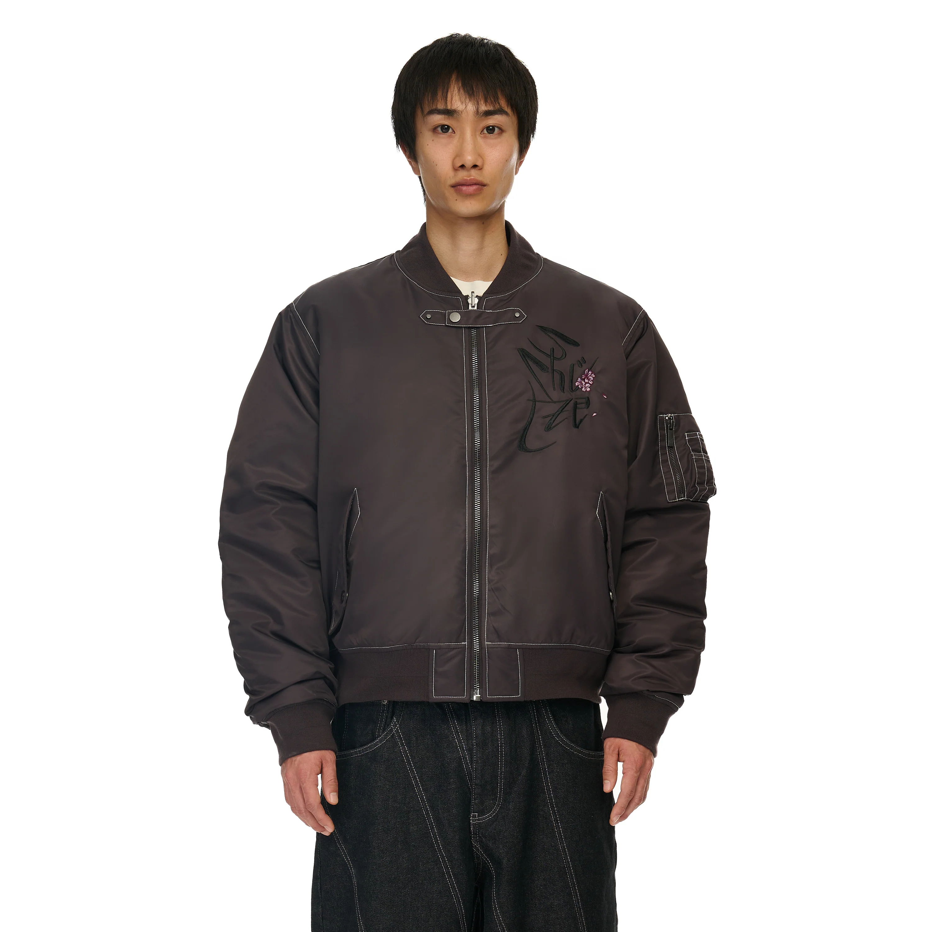 "yakuza v2" bomber Jacket deep plum