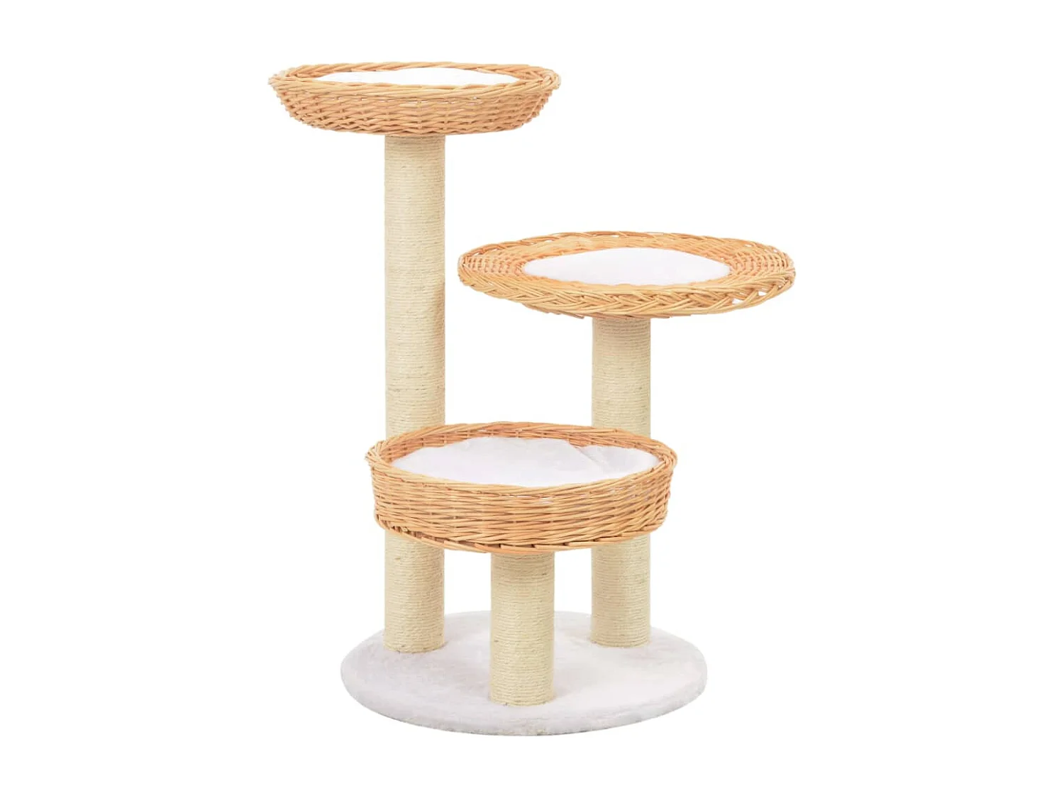Arbre à chat avec griffoir en sisal Naturel Bois de saule