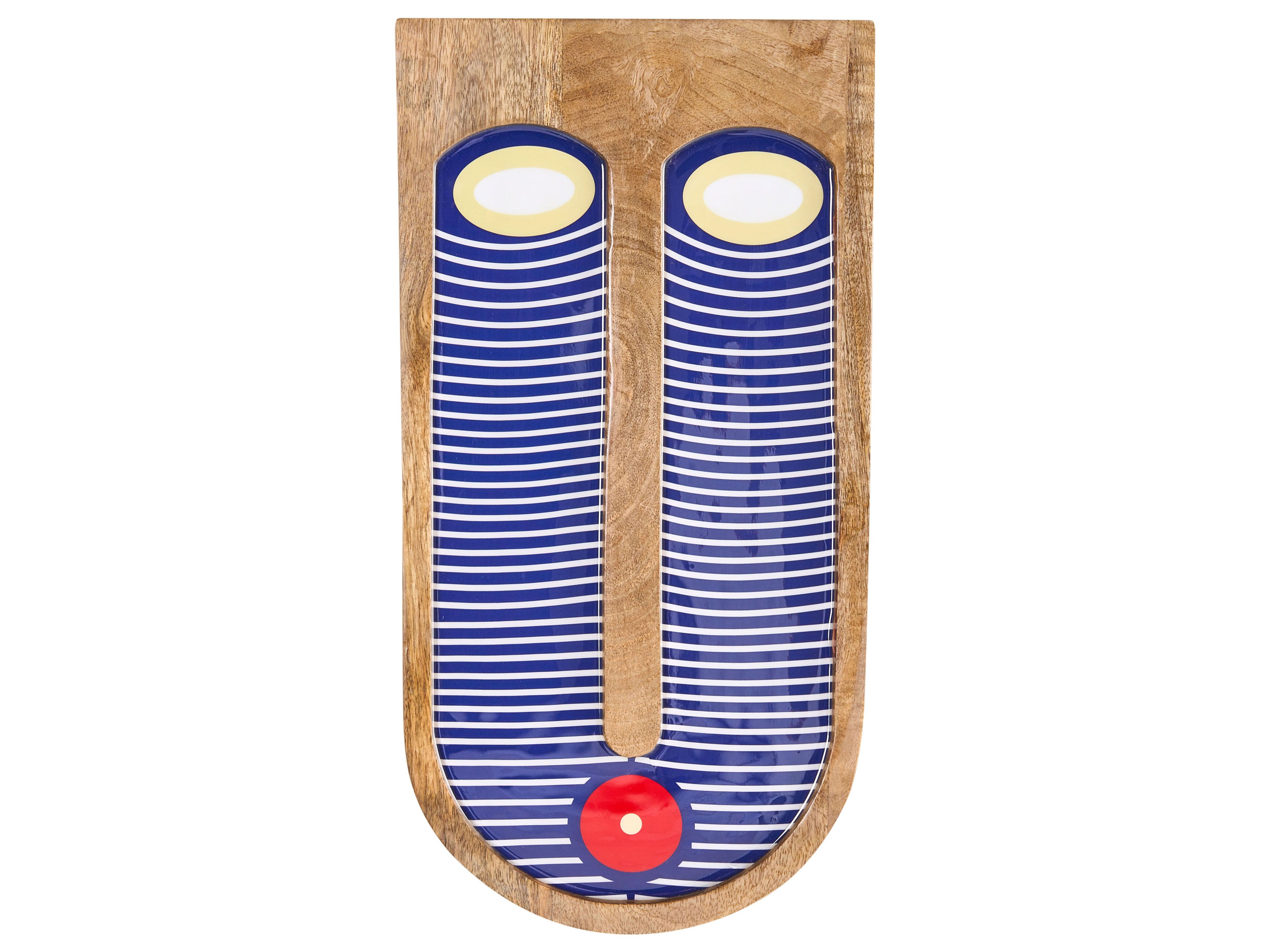 Wall Decor Face JIMETA Mango Wood 40 cm Blue