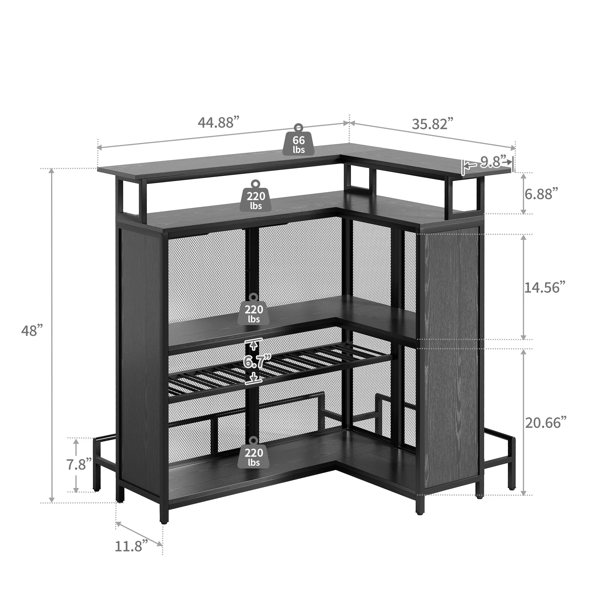 DEXTRUS 5 Tier Home Bar Unit, 43