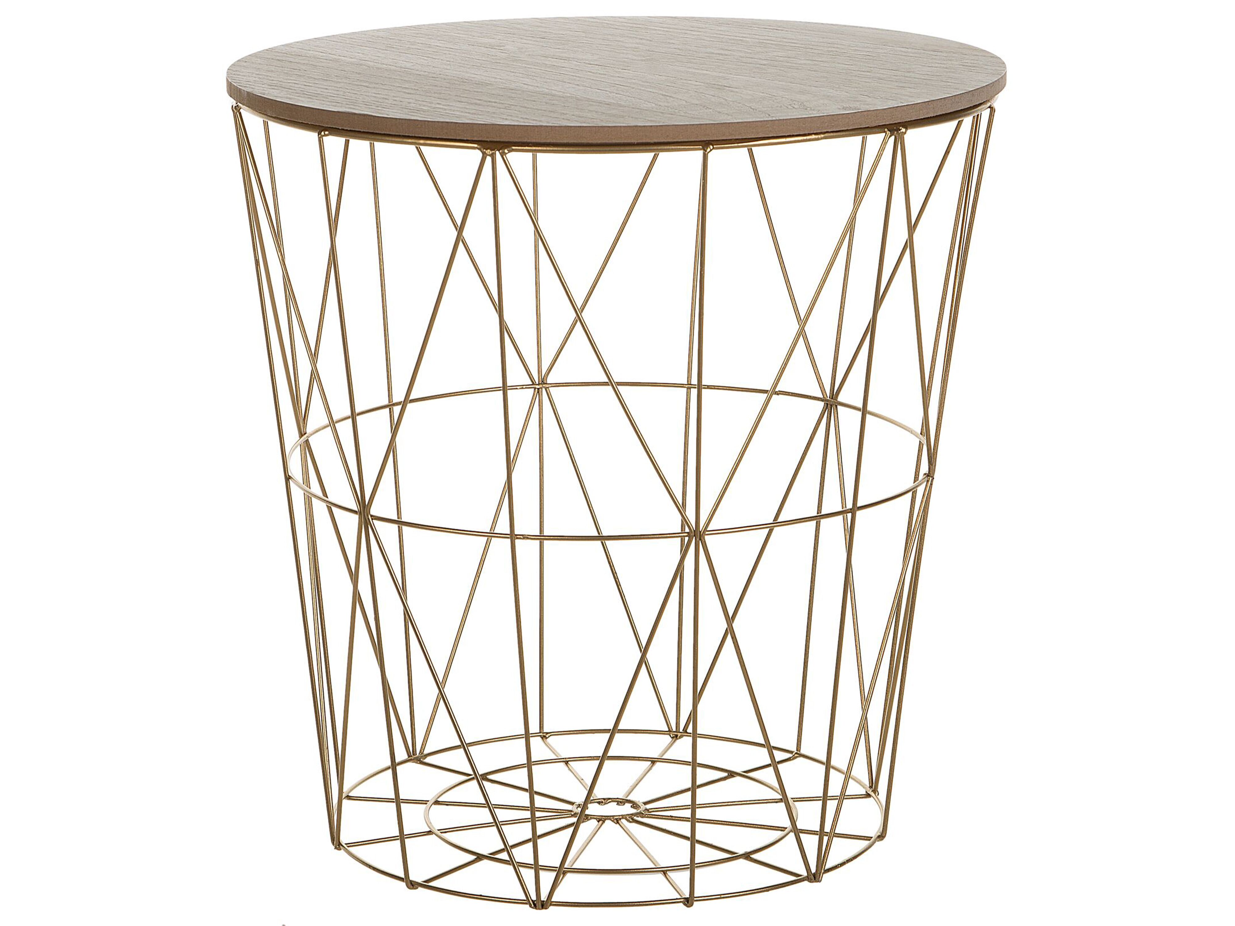Side Table LANARK Gold with Storage