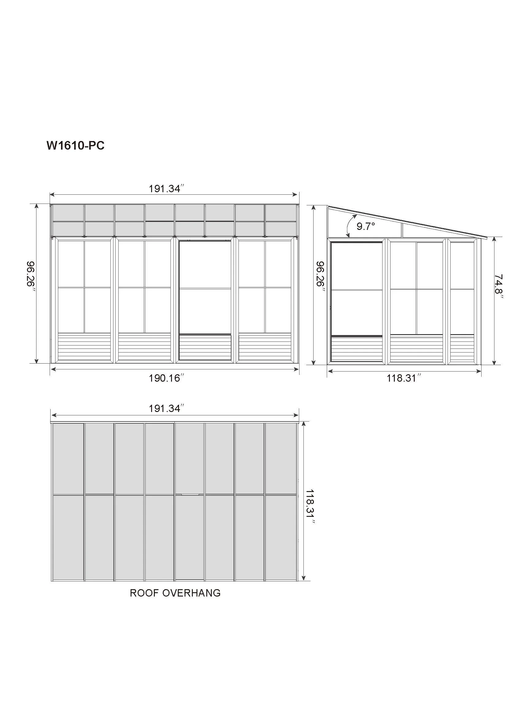 Gazebo Penguin Florence 10�?x 12�?Wall-Mounted Gazebo, Heavy-Duty Aluminum Frame with UV Protection - Image 15