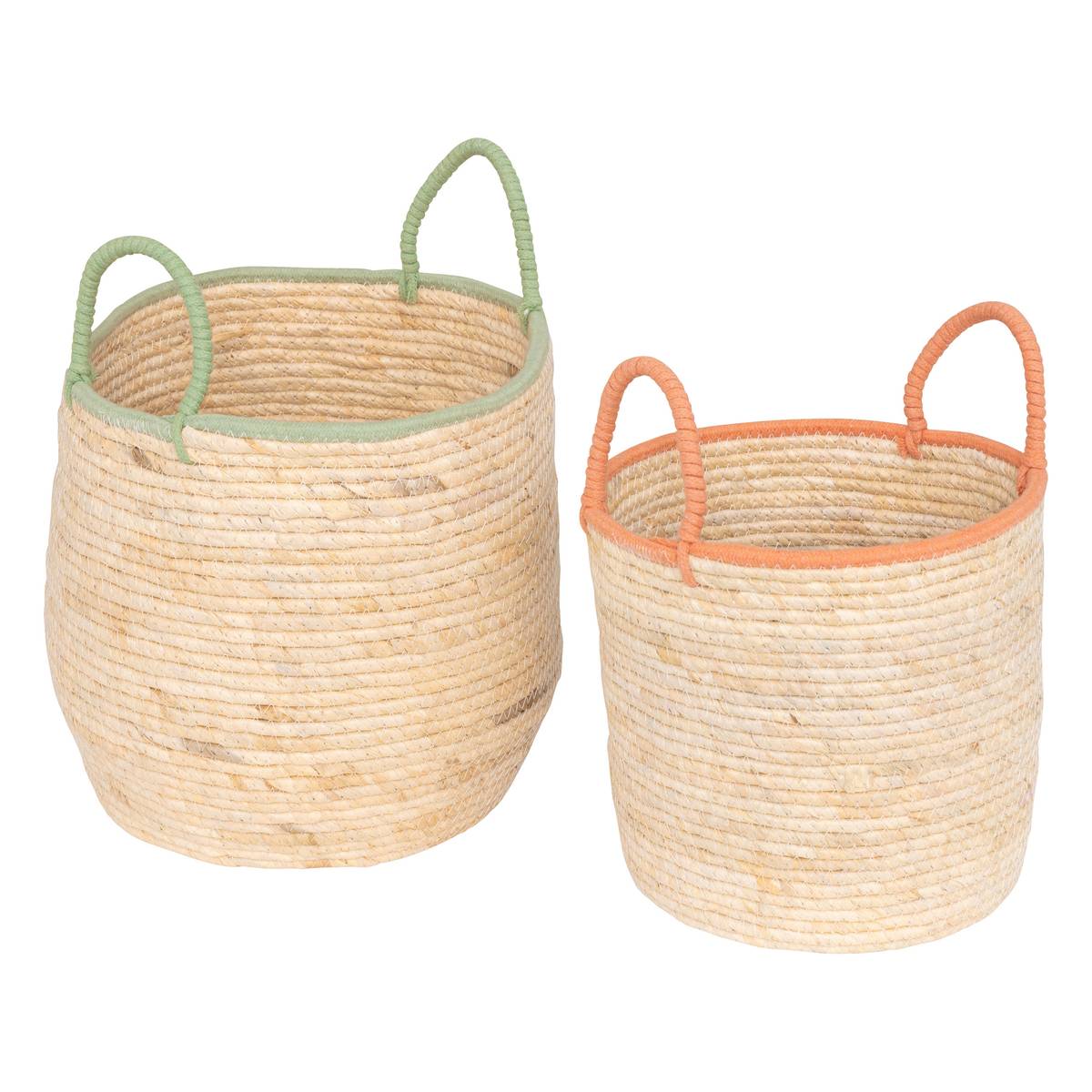 2 baskets "Wild" Beige, H.24/26 cm