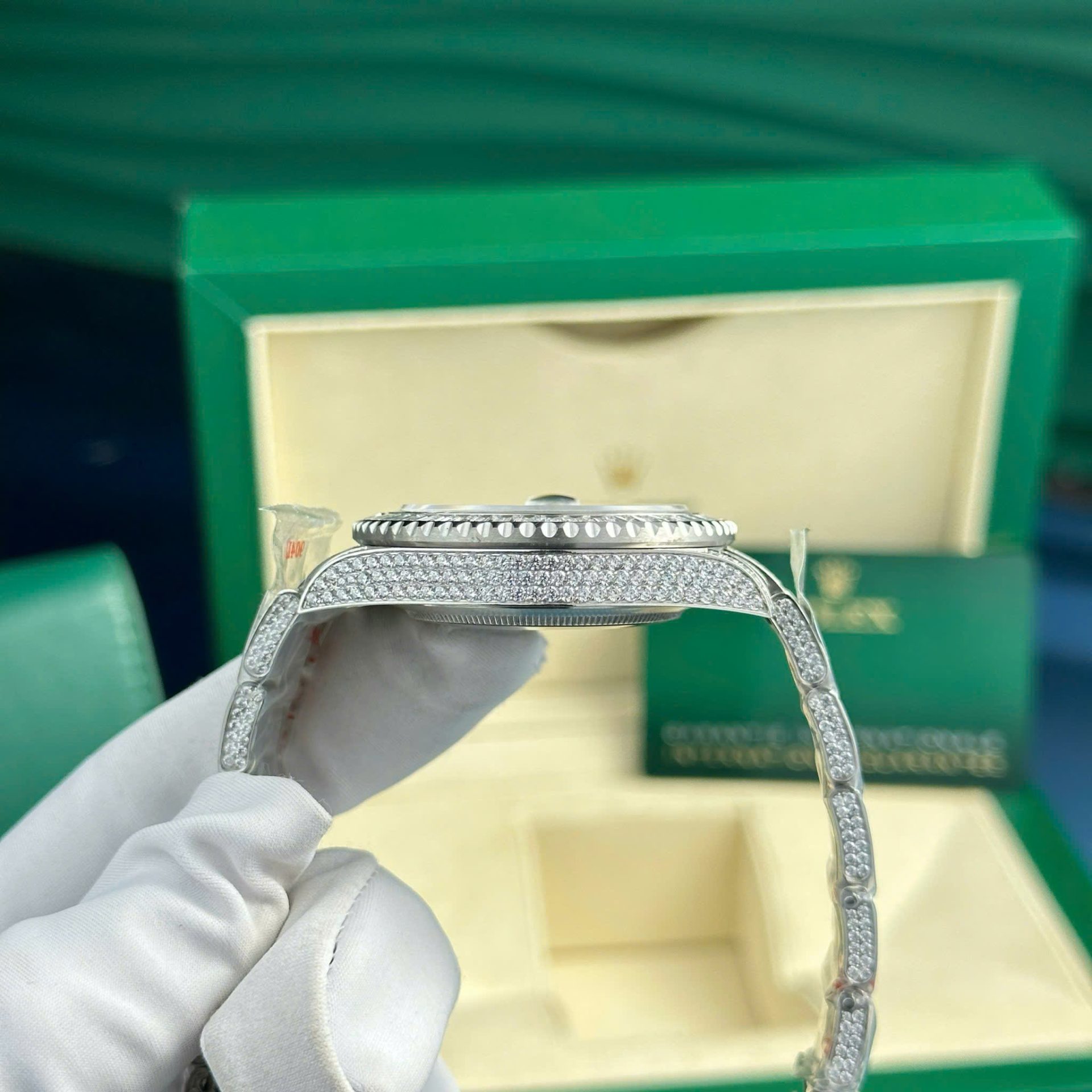 Rolex GMT-Master II Copies Watch Full Stone CZ AMG Factory 40mm - Elite Watch Atelier