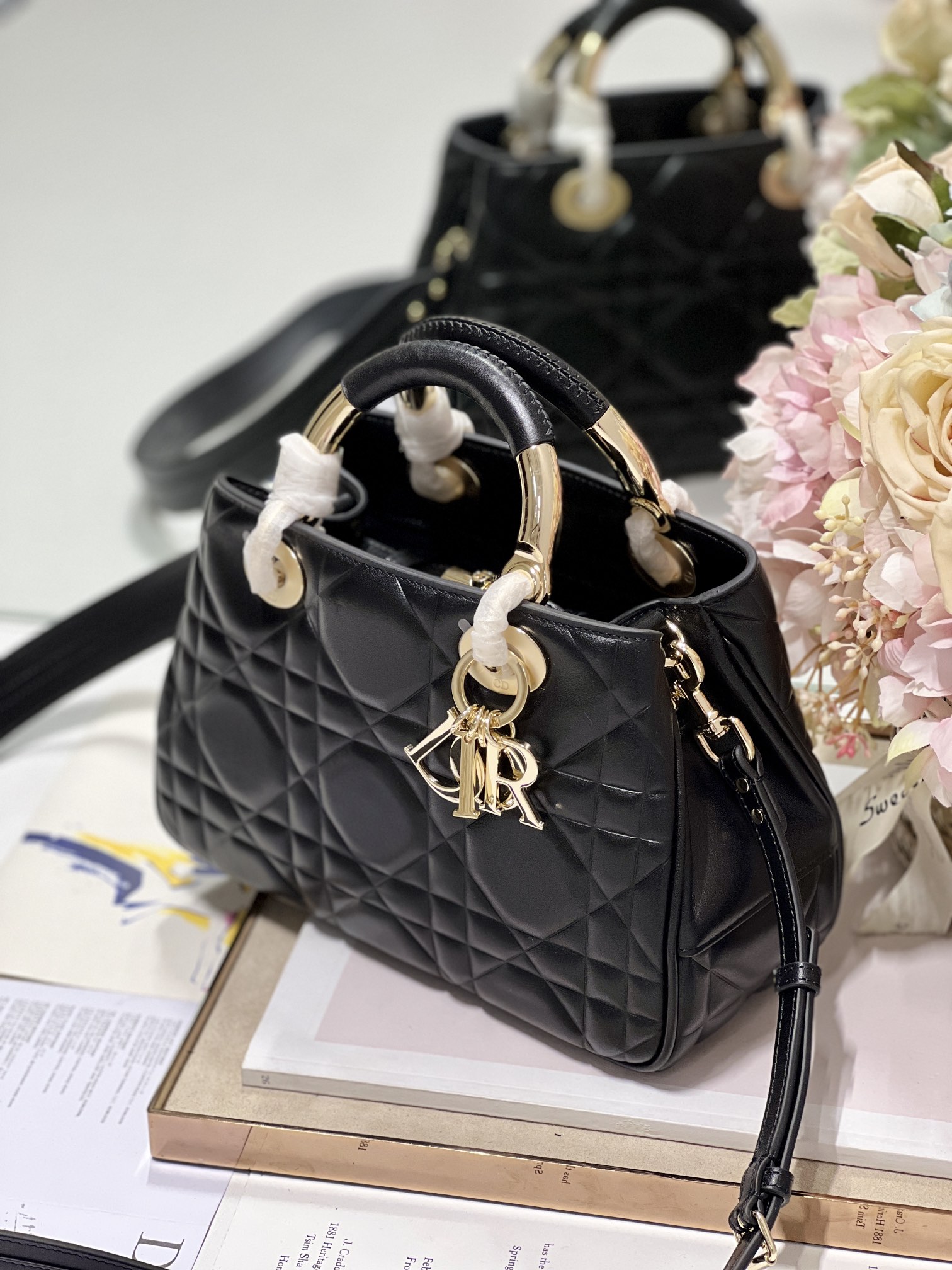 The Medium Lady 95.22 Bag Black/White/Grey For Women 9.5in/ 24cm1:1High-quality replica