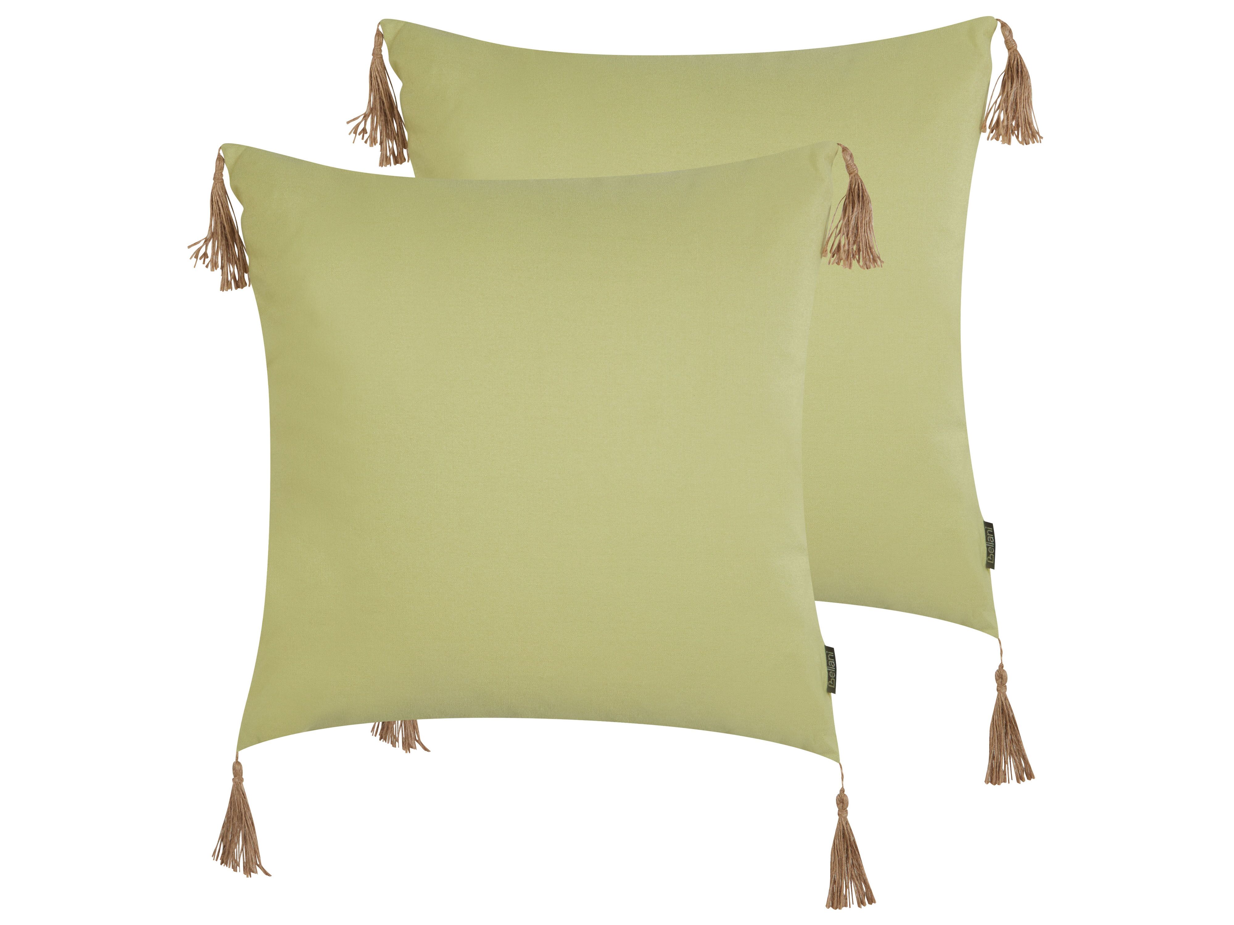 Set of 2 Decorative Cushions CHMISTAR 45 x 45 cm Green Solid