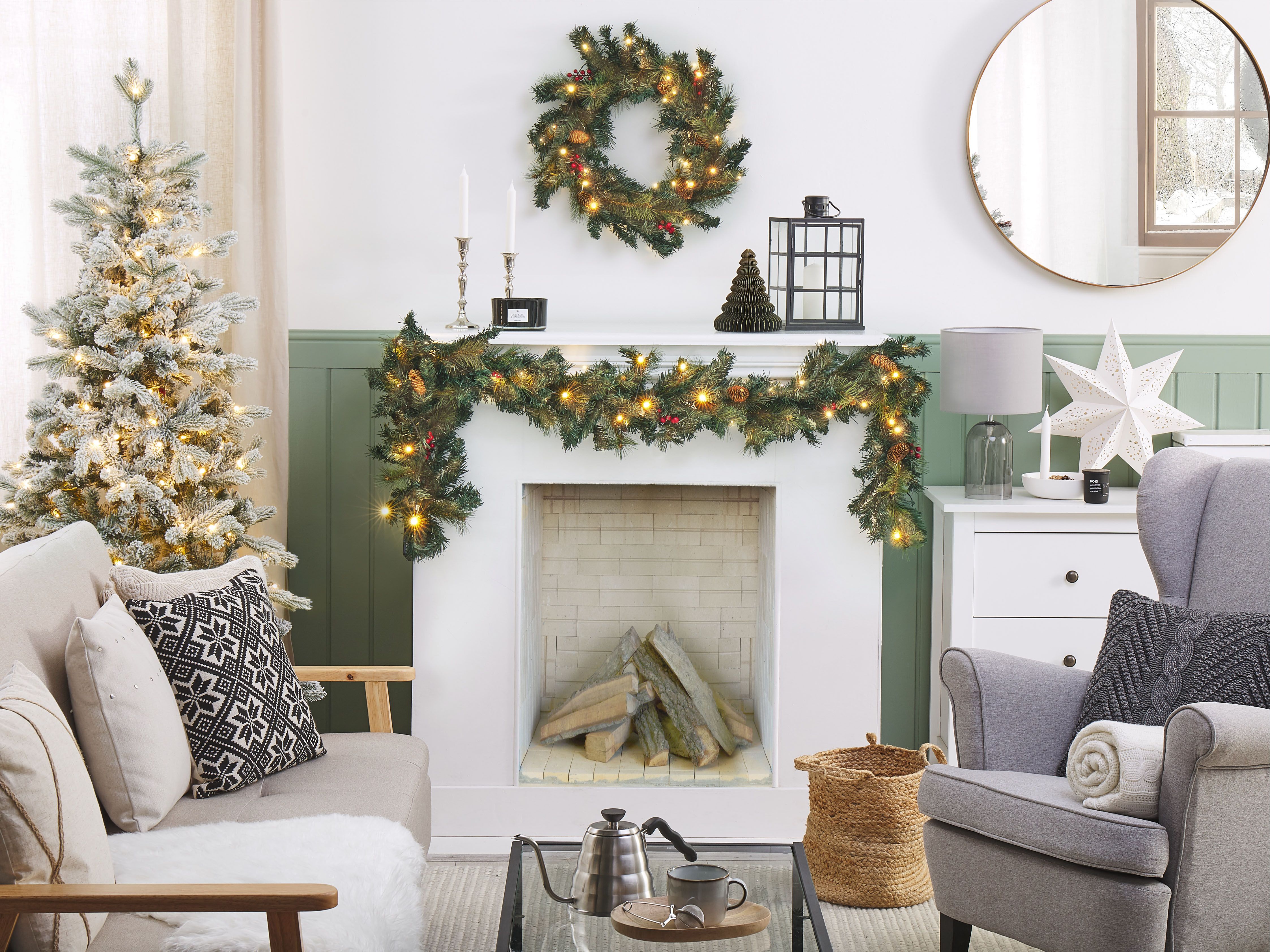 Christmas Garland LED TENALA 180 cm Green
