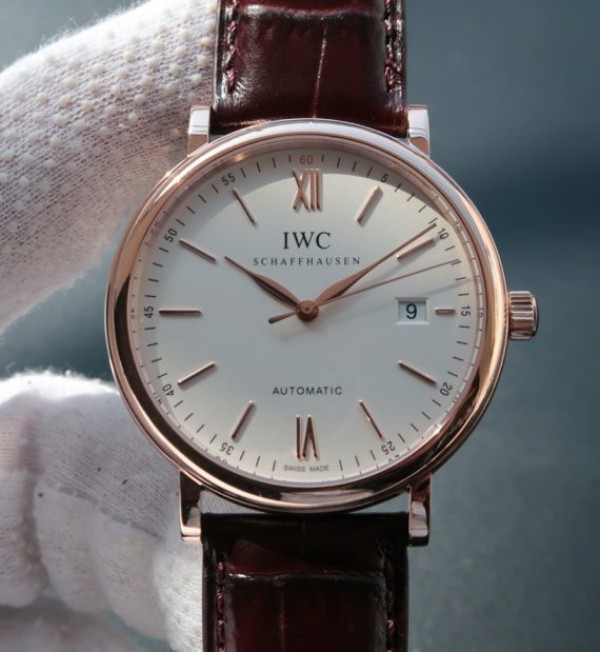 Replica IWC MK Portofino RG IW356504 Automatic White Dial Leather Strap - Top club