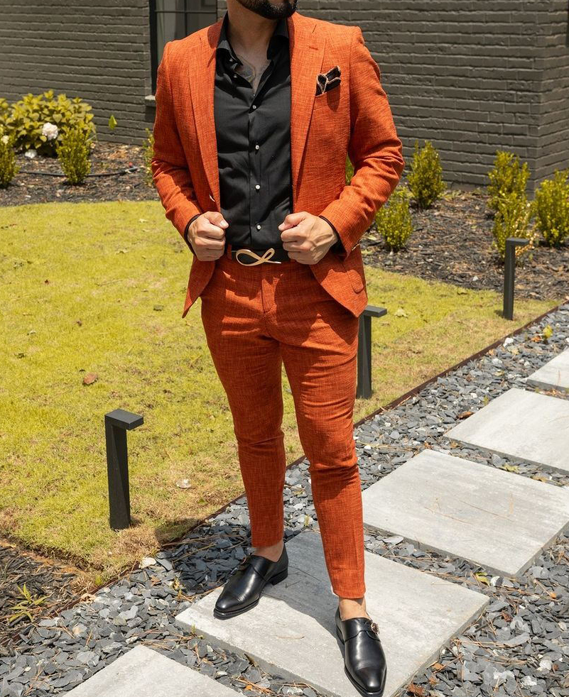 Solid Notch Lapel Button Pockets Blazer & Pencil Pants 2Pcs Set