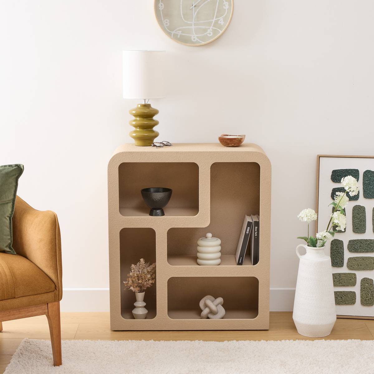 4-Tier Shelf "Soleya" Medium Beige, 75x30 cm