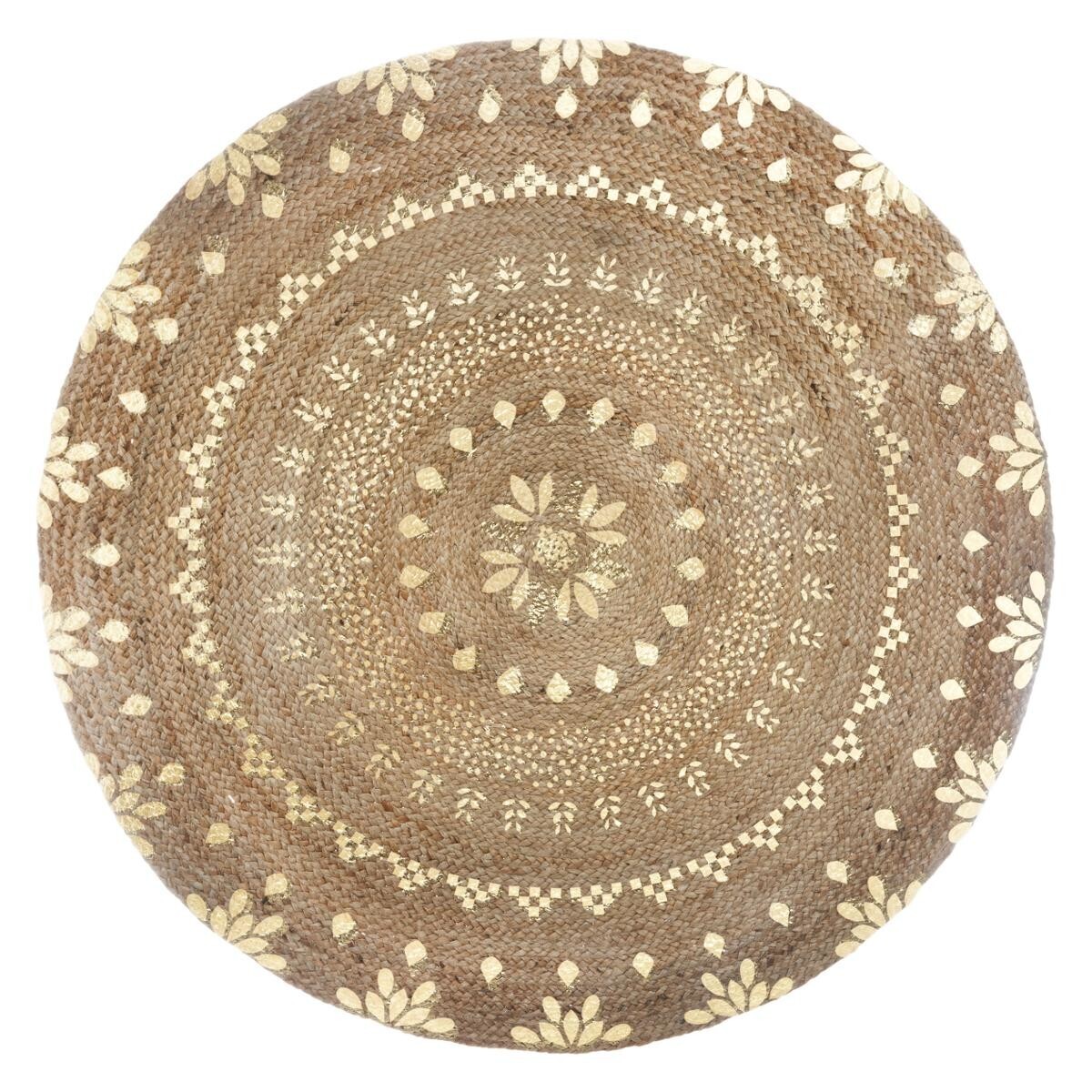 Round rug "Shine", jute Gold, D.115 cm