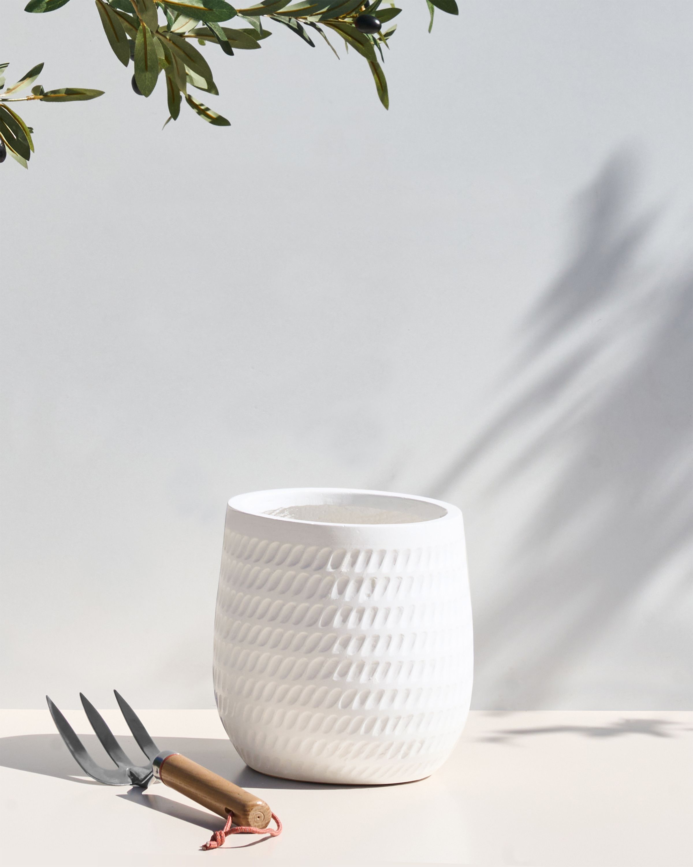 Plant Pot LIVADIA 20 cm Off-White
